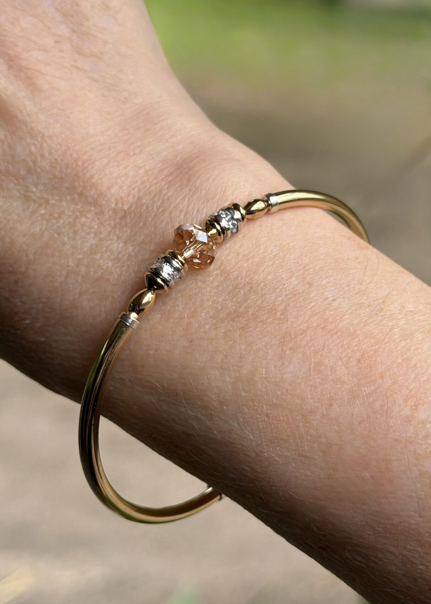 Carla Champagne Austrian Crystal Gold Filled Bracelet - Image 3