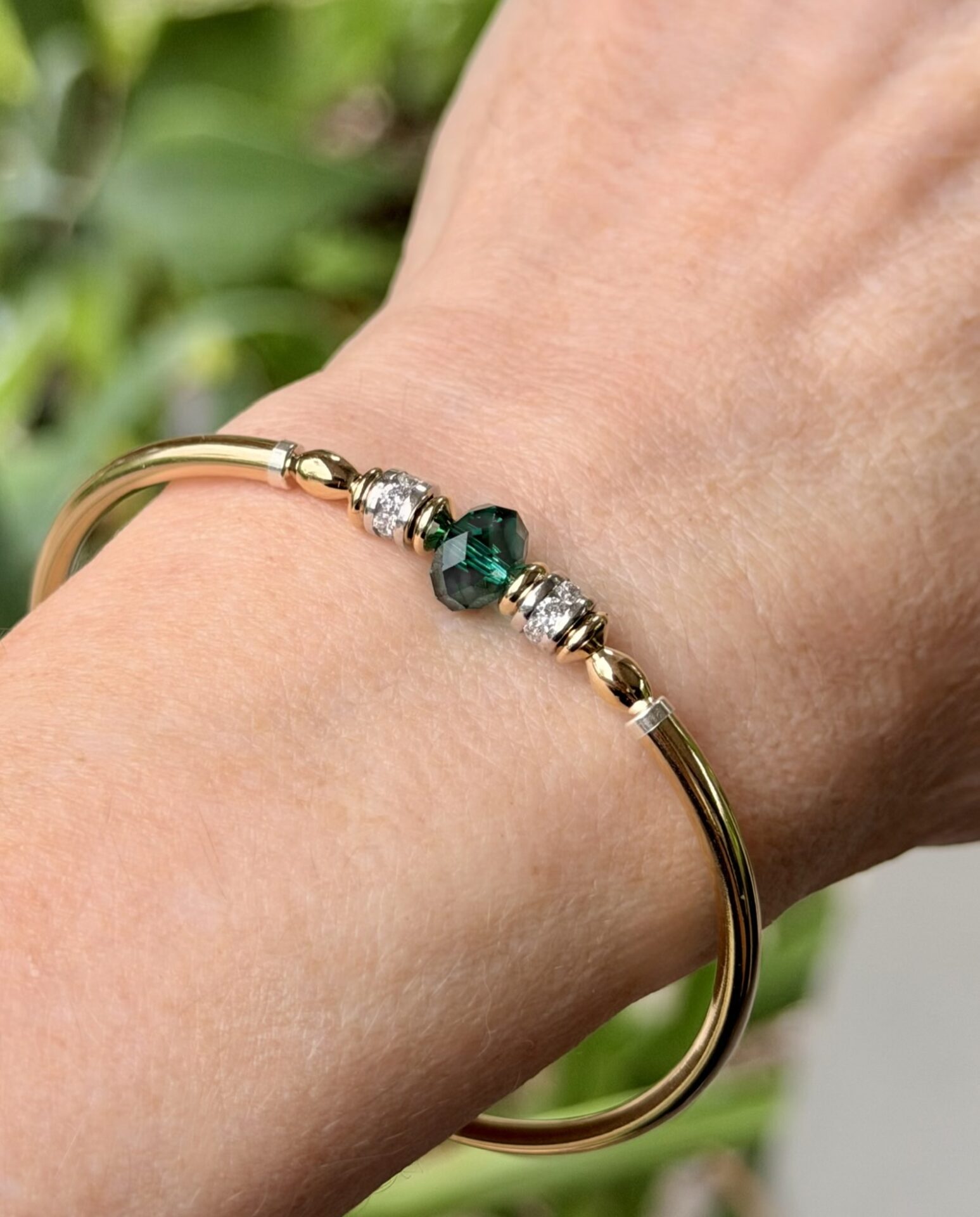 Carla Emerald Austrian Crystal Gold Filled Bracelet - Image 2
