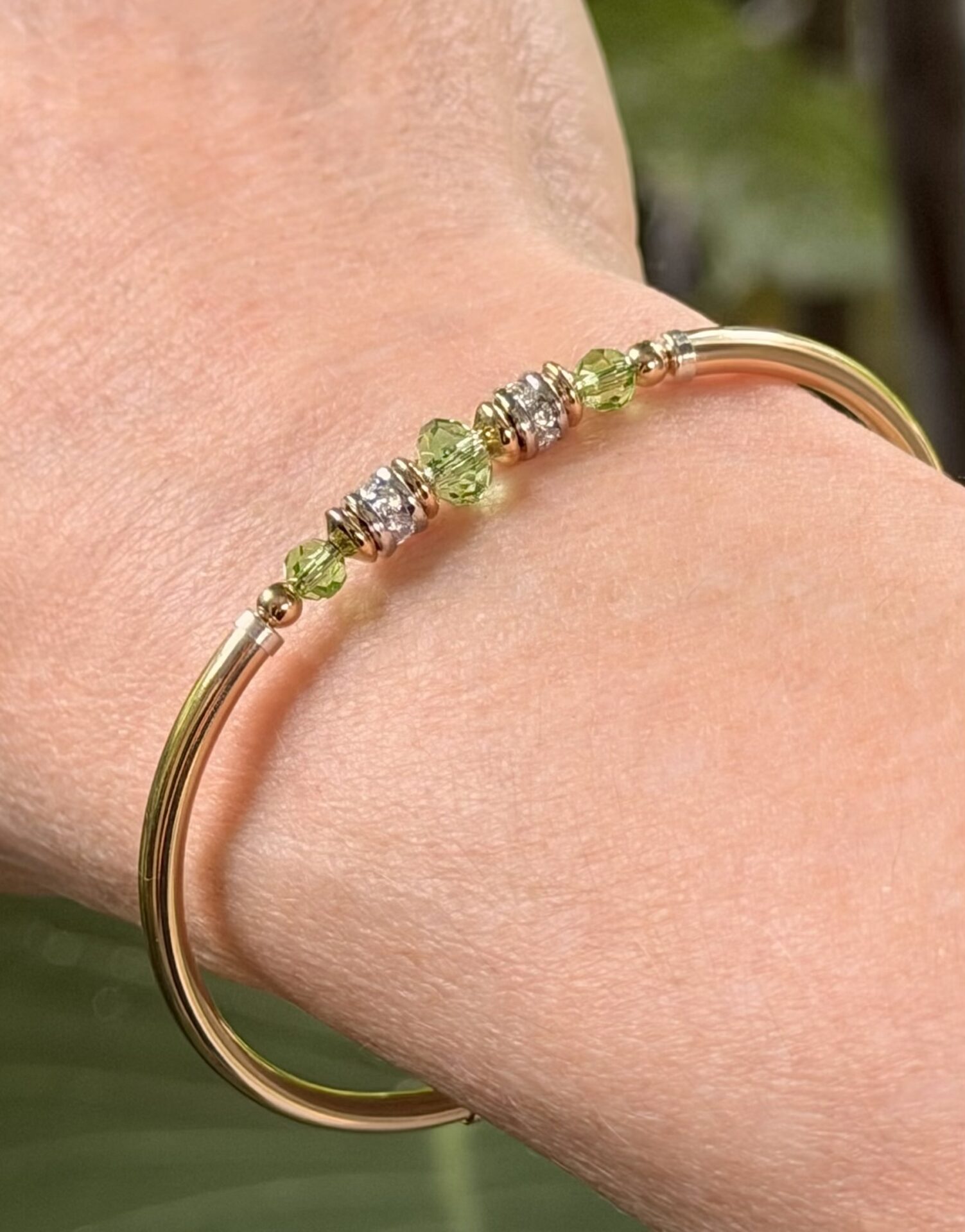 Vienna Peridot Austrian Crystal Gold Filled Bracelet - Image 2