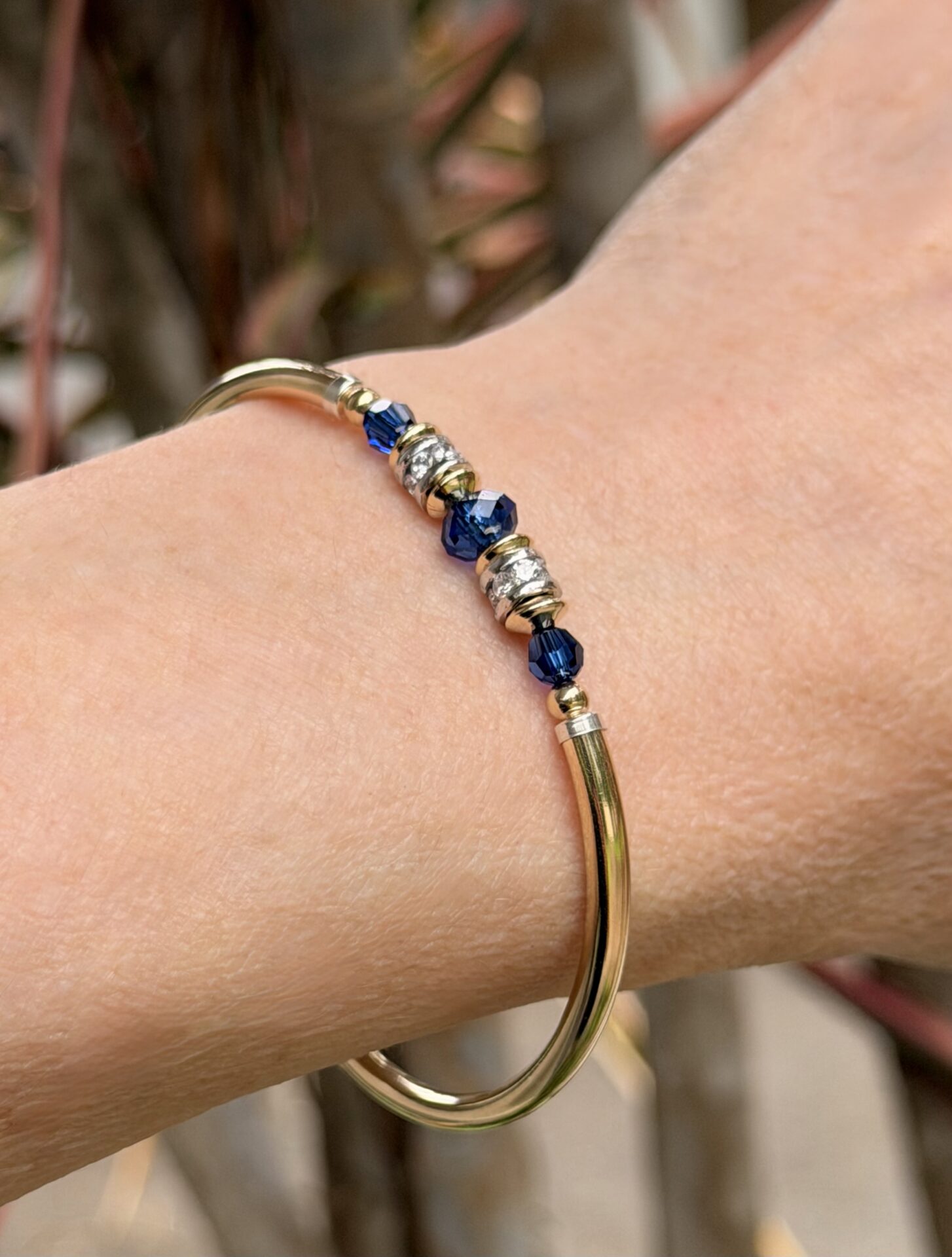 Vienna Sapphire Austrian Crystal Gold Filled Bracelet - Image 3