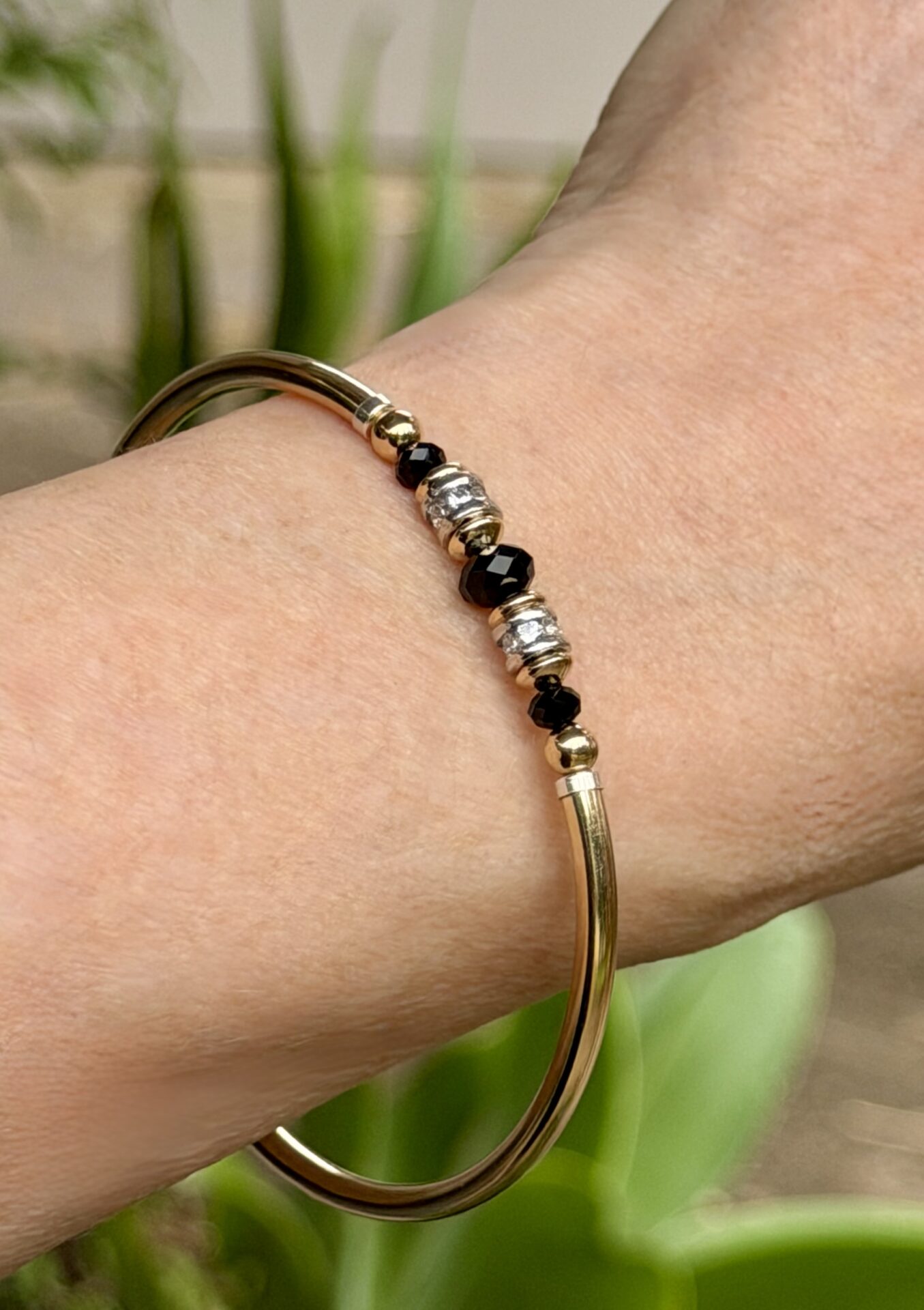 Vienna Black Austrian Crystal Gold Filled Bracelet - Image 2
