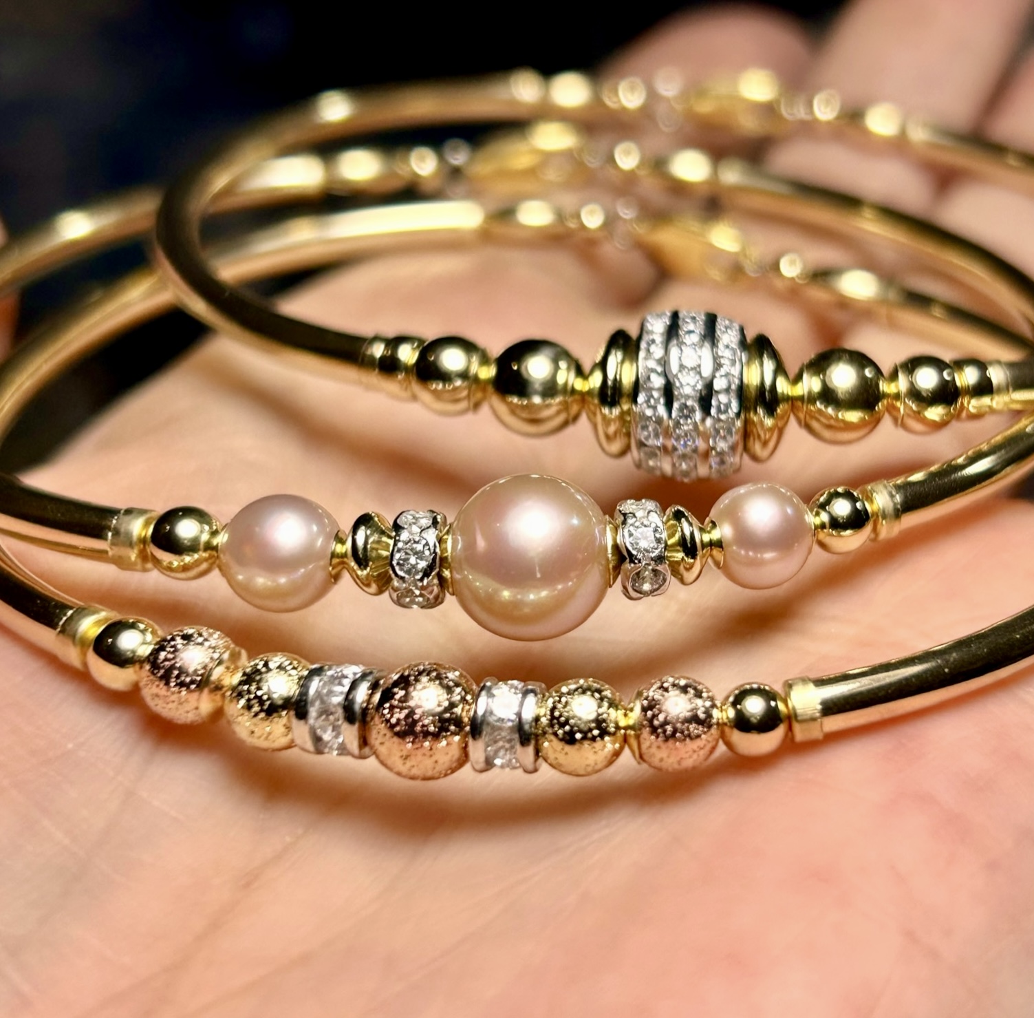 Amirah Tri Colour Cz Gold Filled Bracelet - Image 6