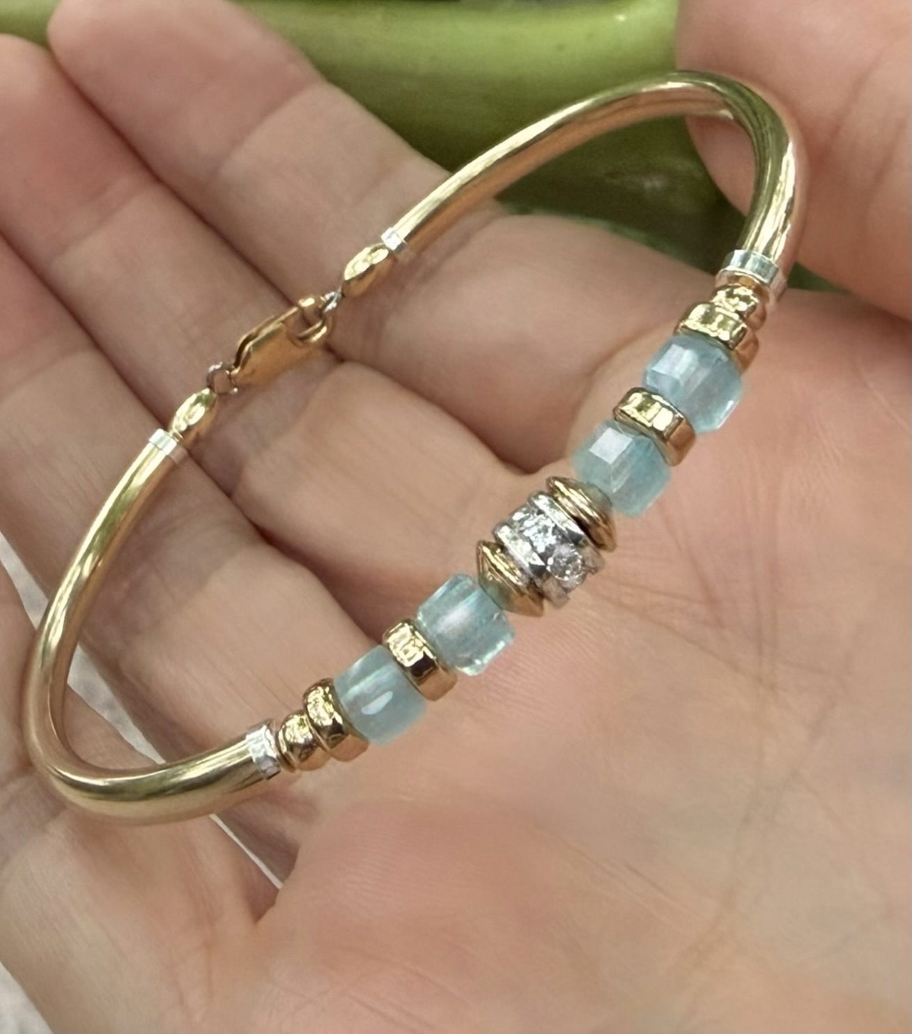 Aquamarine Nikki Gold Filled Bracelet - Image 2