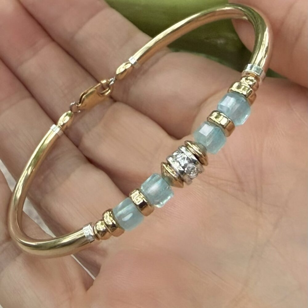 Aquamarine Nikki Gold Filled Bracelet