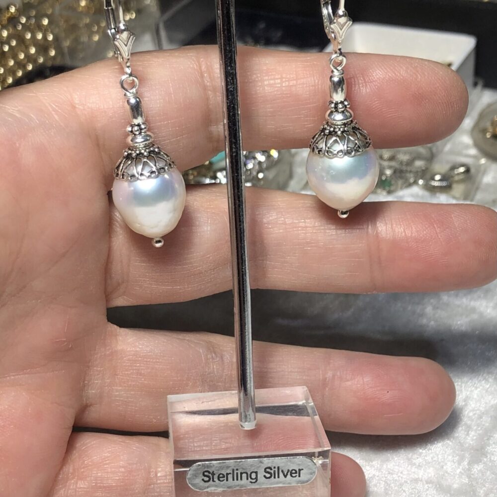 Galadriel Pearl Silver Earrings