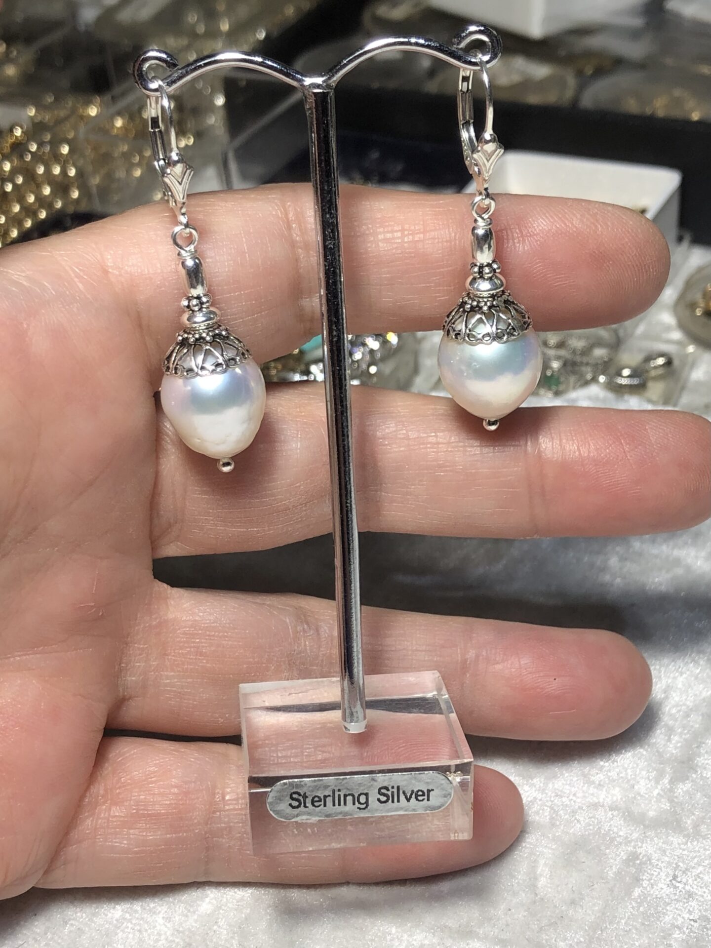 Galadriel Pearl Silver Earrings