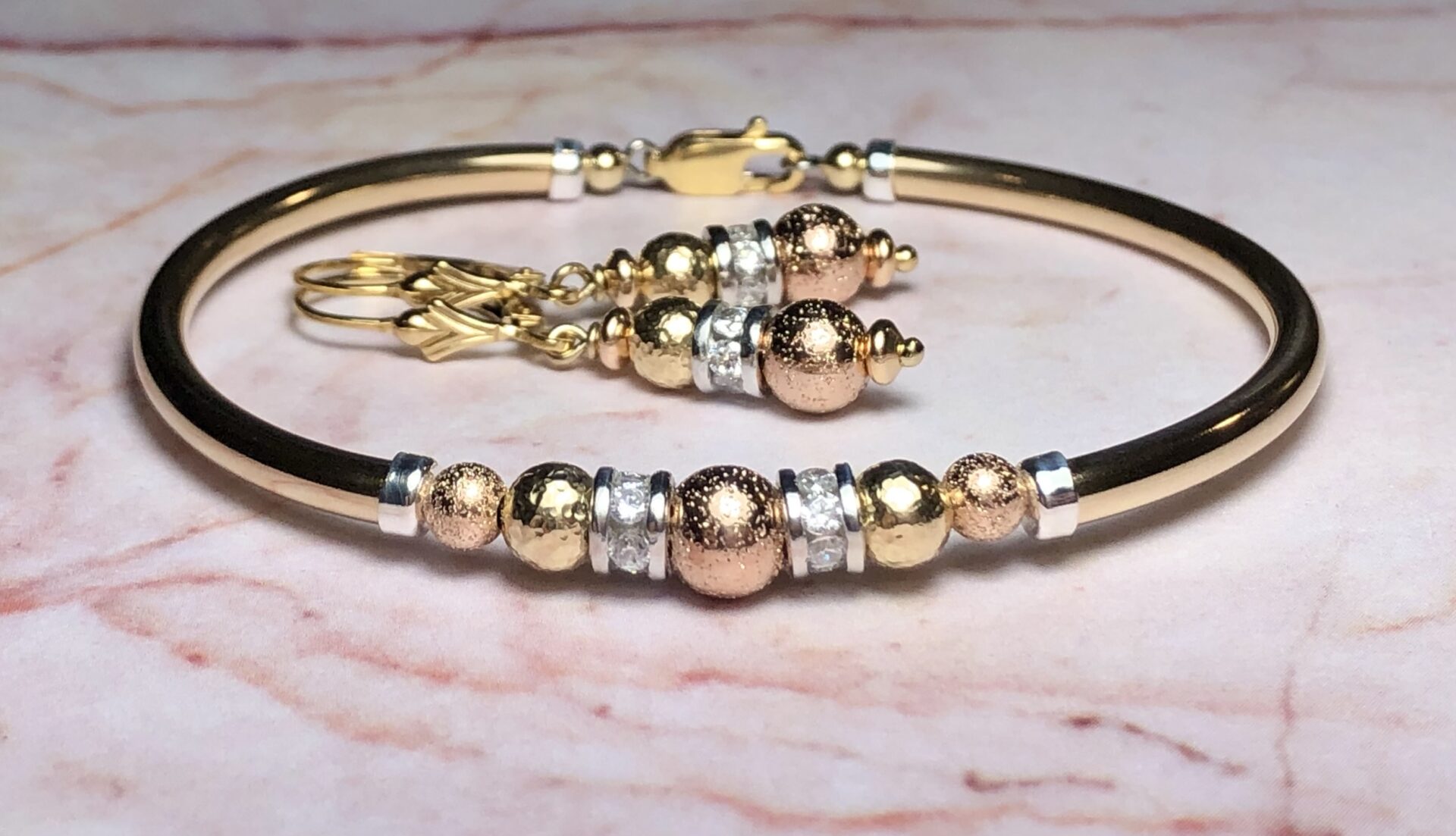 Amirah Tri Colour Cz Gold Filled Bracelet - Image 5