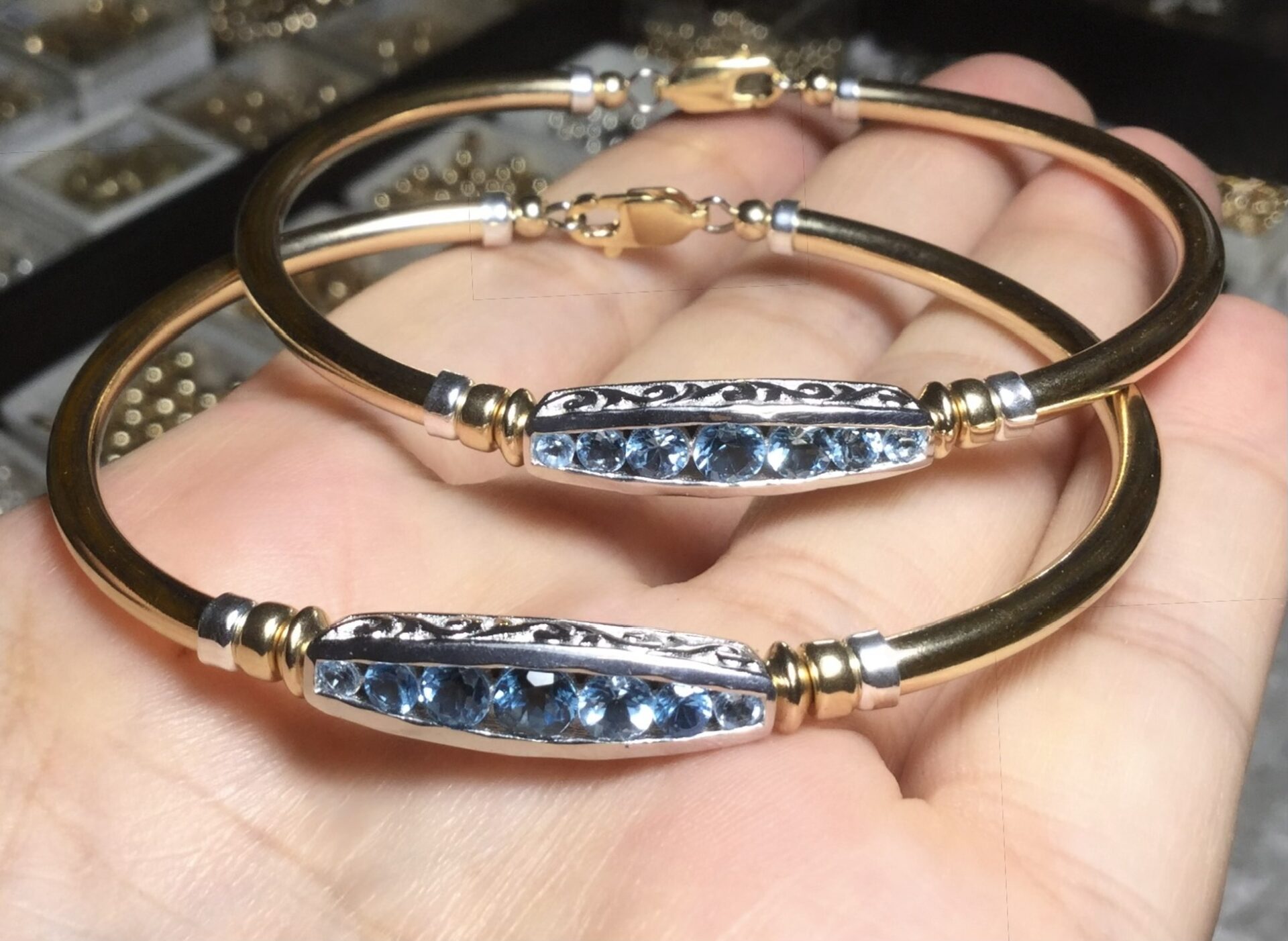 Topaz Emilie Gemstone Gold Filled Bracelet - Image 2
