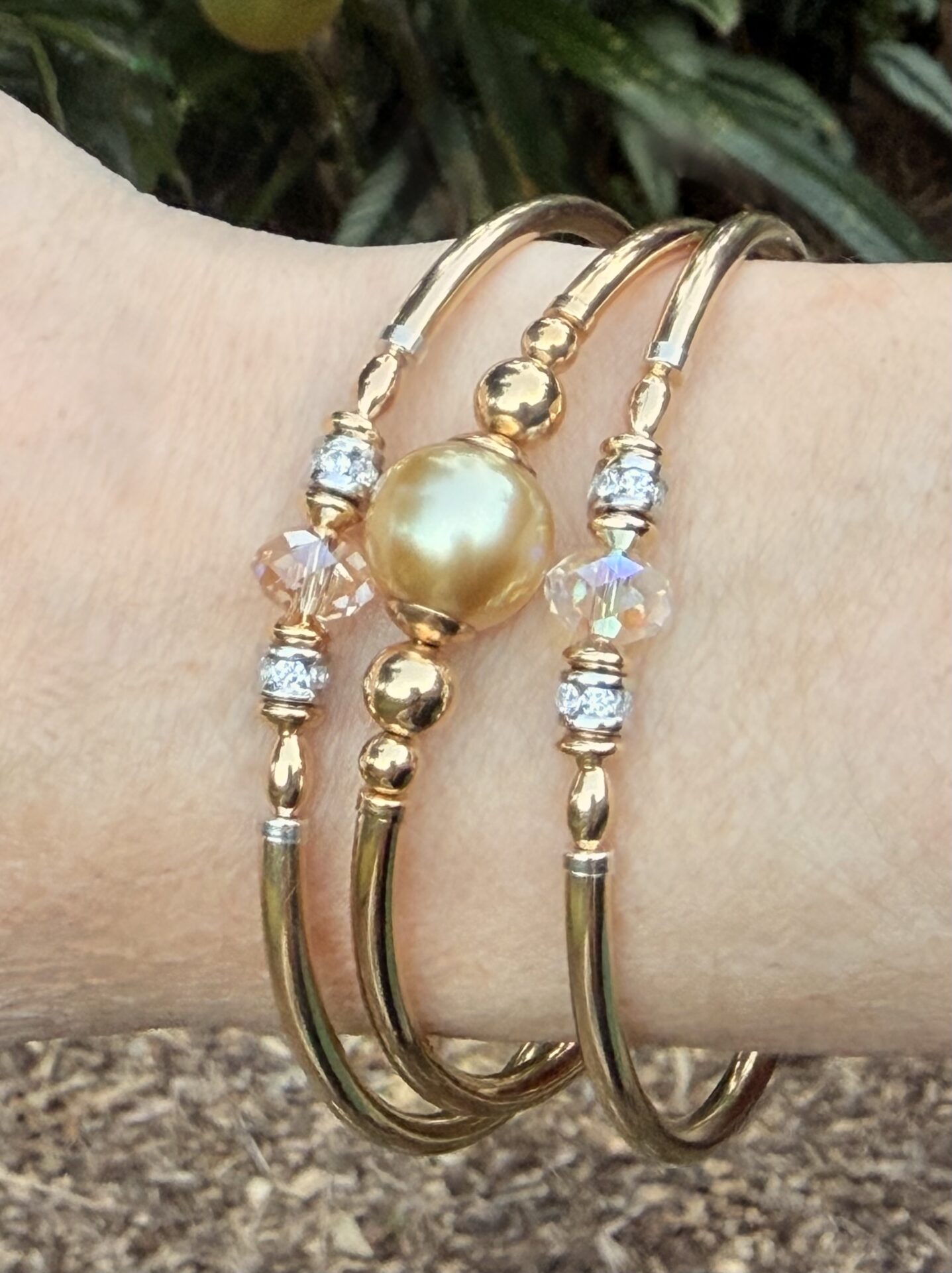 Carla Champagne Austrian Crystal Gold Filled Bracelet - Image 5