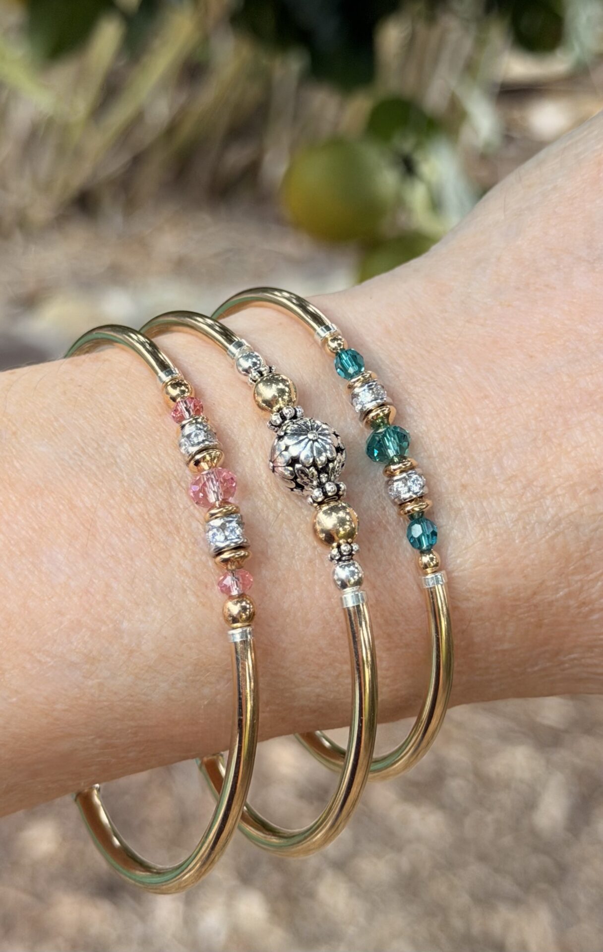 Vienna Pink Australian Crystal Gold Filled Bracelet - Image 6