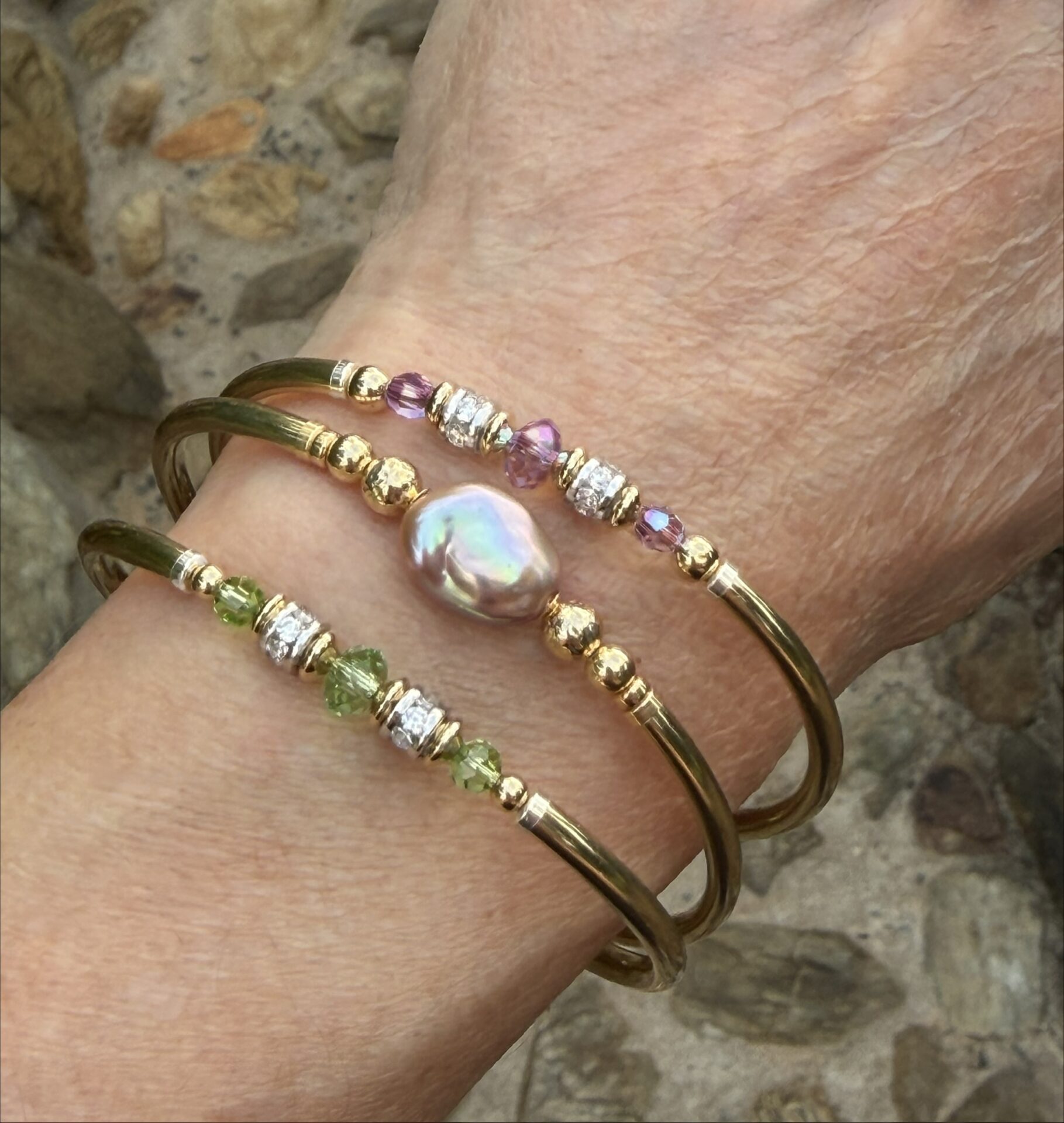 Vienna Peridot Austrian Crystal Gold Filled Bracelet - Image 5