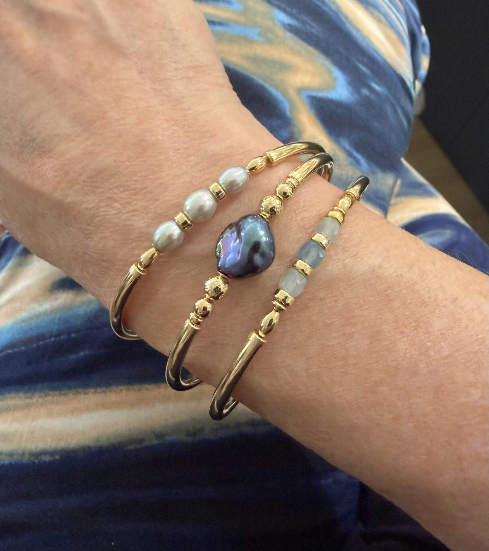 Keshi Black Pearl Gold Filled Bracelet - Image 5