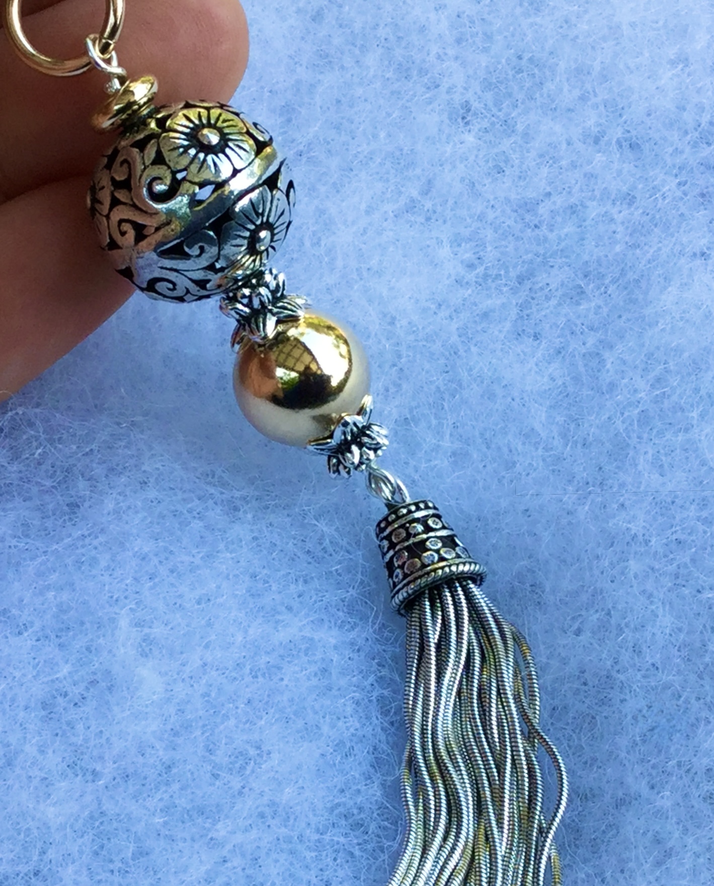 Flora Two Tone Tassel pendant