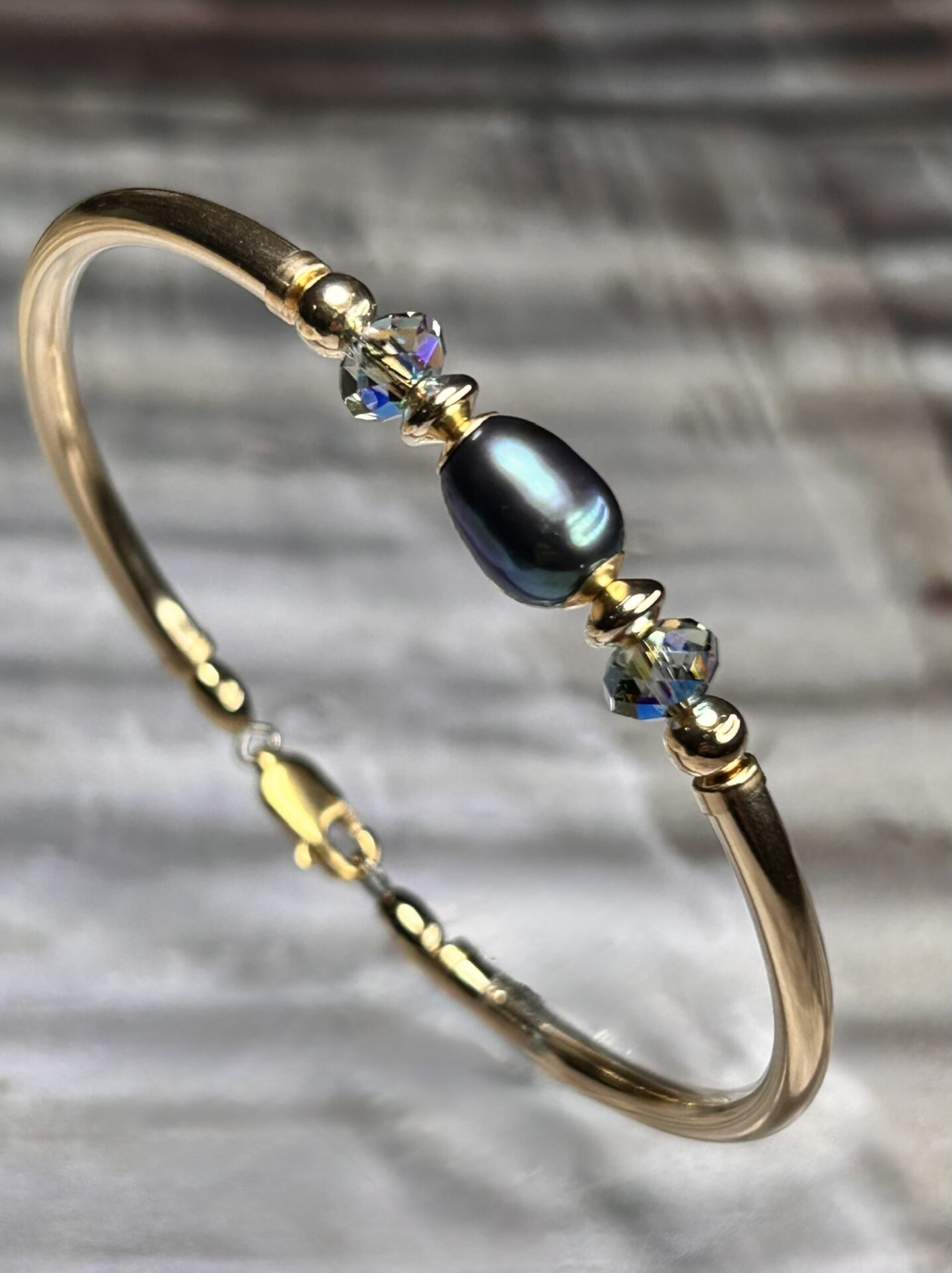 Lena Black Pearl Gold Filled Bracelet - Image 3