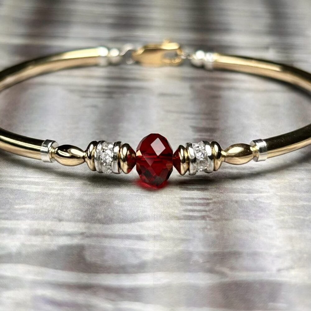 Carla Red Austrian Crystal Gold Filled Bracelet