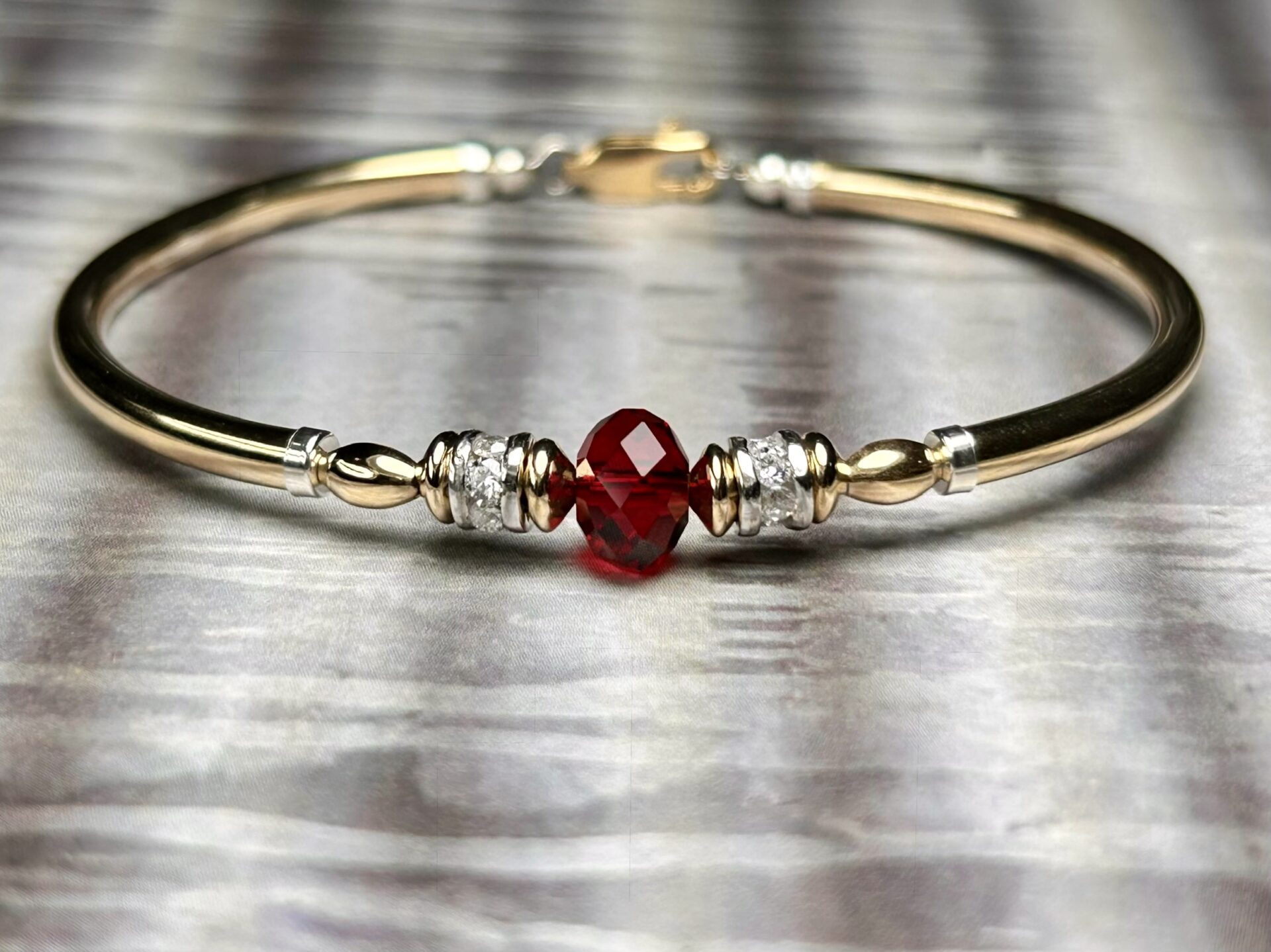 Carla Red Austrian Crystal Gold Filled Bracelet