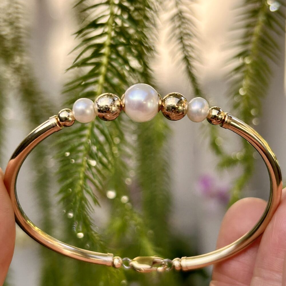 Lulu White Pearl Gold Filled Bracelet