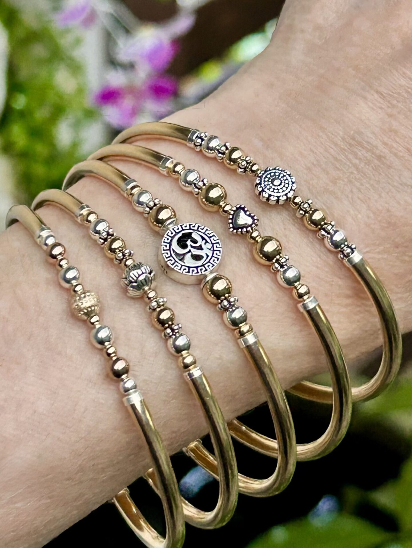 Aum 2Tone Gold Filled Bracelet - Image 4