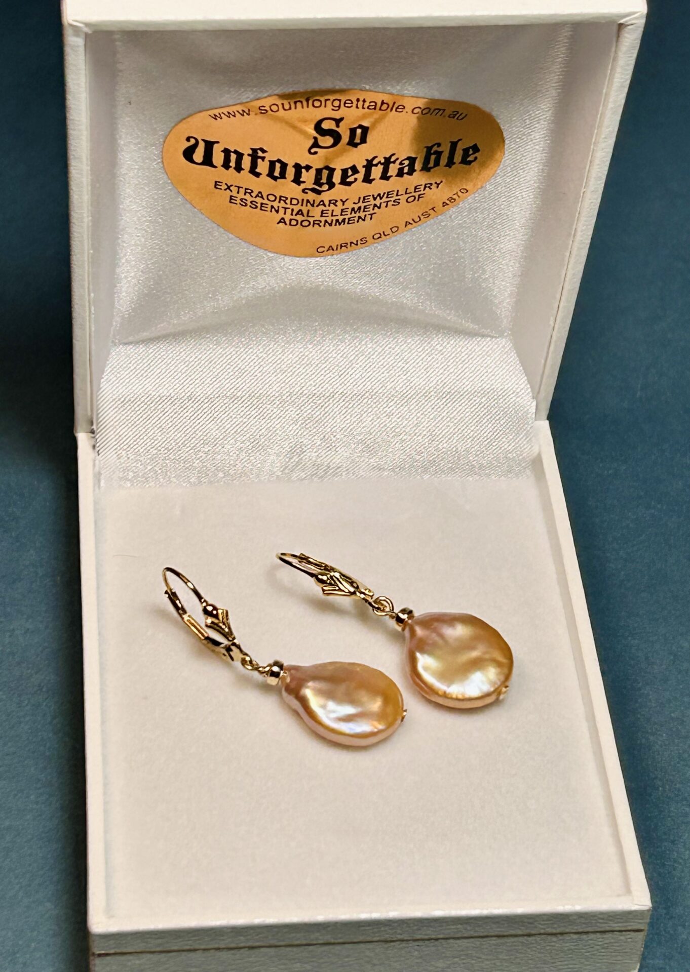 Pearl Teardrop Gold Filled Lever Back Hook Earrings