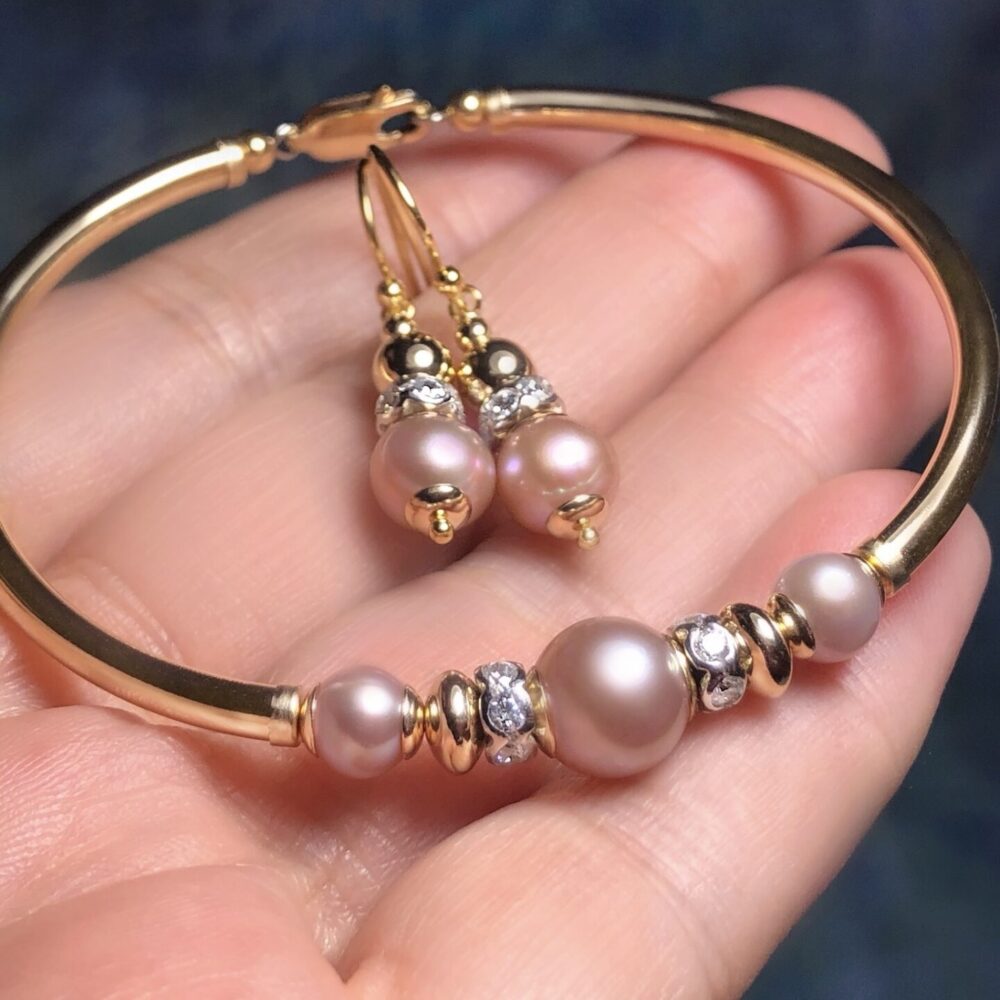 Pink Bella Pearl Gold Filled Bracelet