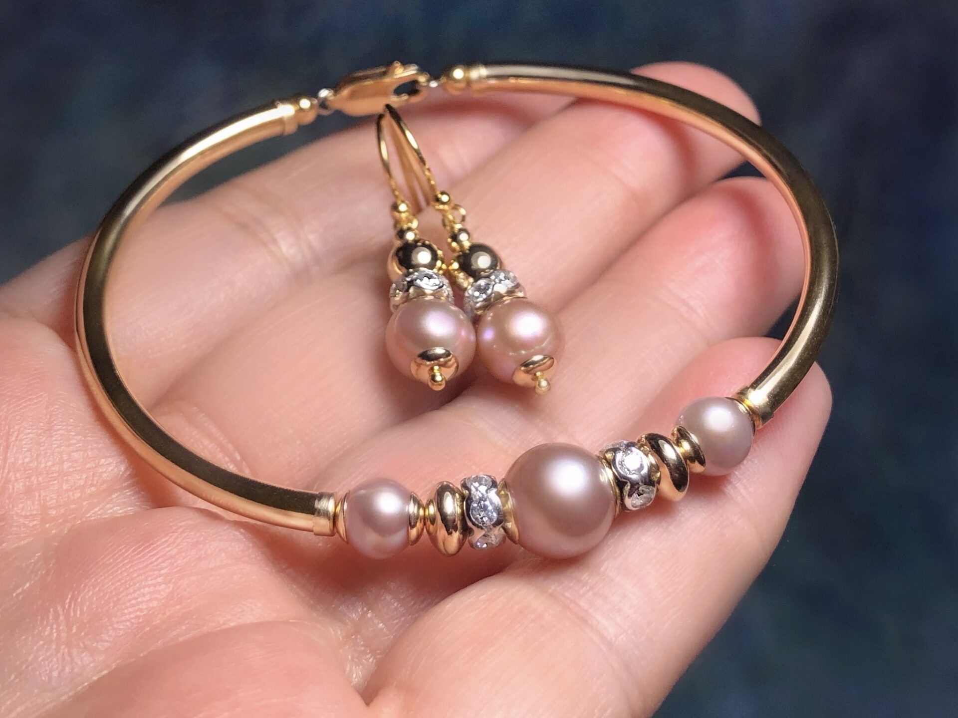 Pink Bella Pearl Gold Filled Bracelet
