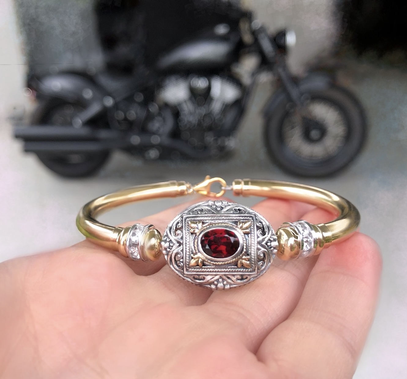 Gabriella 9kt, 14kt G/F, Silver Wide Band - Image 7