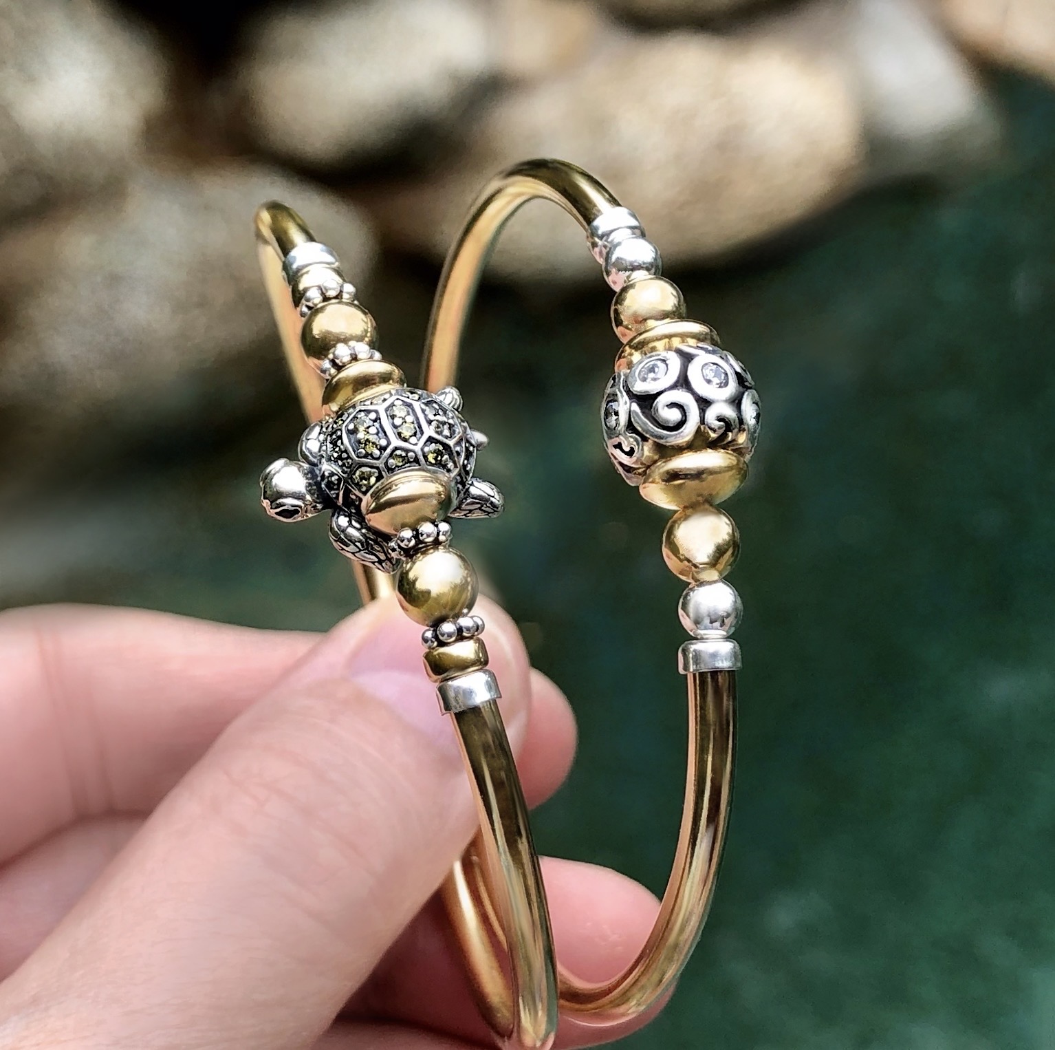 Green Sea Turtle Gold Filled Bracelet - Image 4
