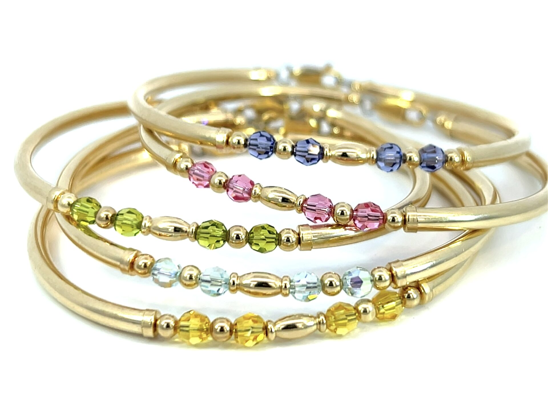 Abbie Aquamarine Austrian Crystal Gold Filled Bracelet - Image 2