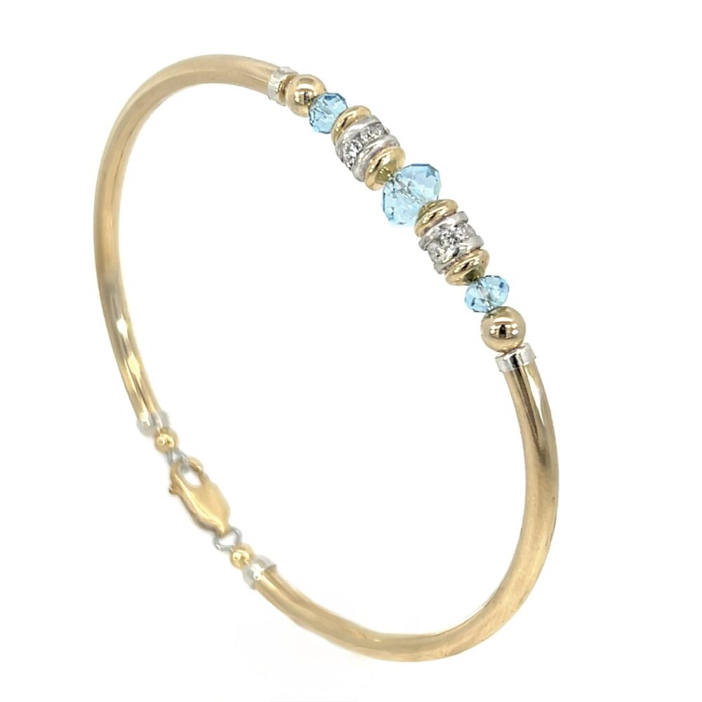 Vienna Aquamarine Austrian Crystal Gold Filled Bracelet
