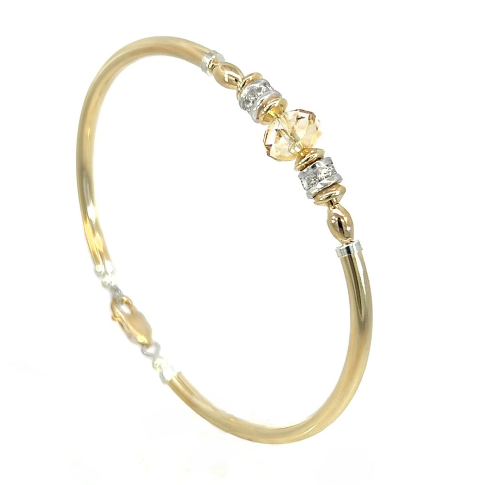 Carla Champagne Austrian Crystal Gold Filled Bracelet