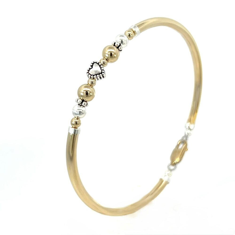 Emma Heart 2 Tone Gold Filled Bracelet