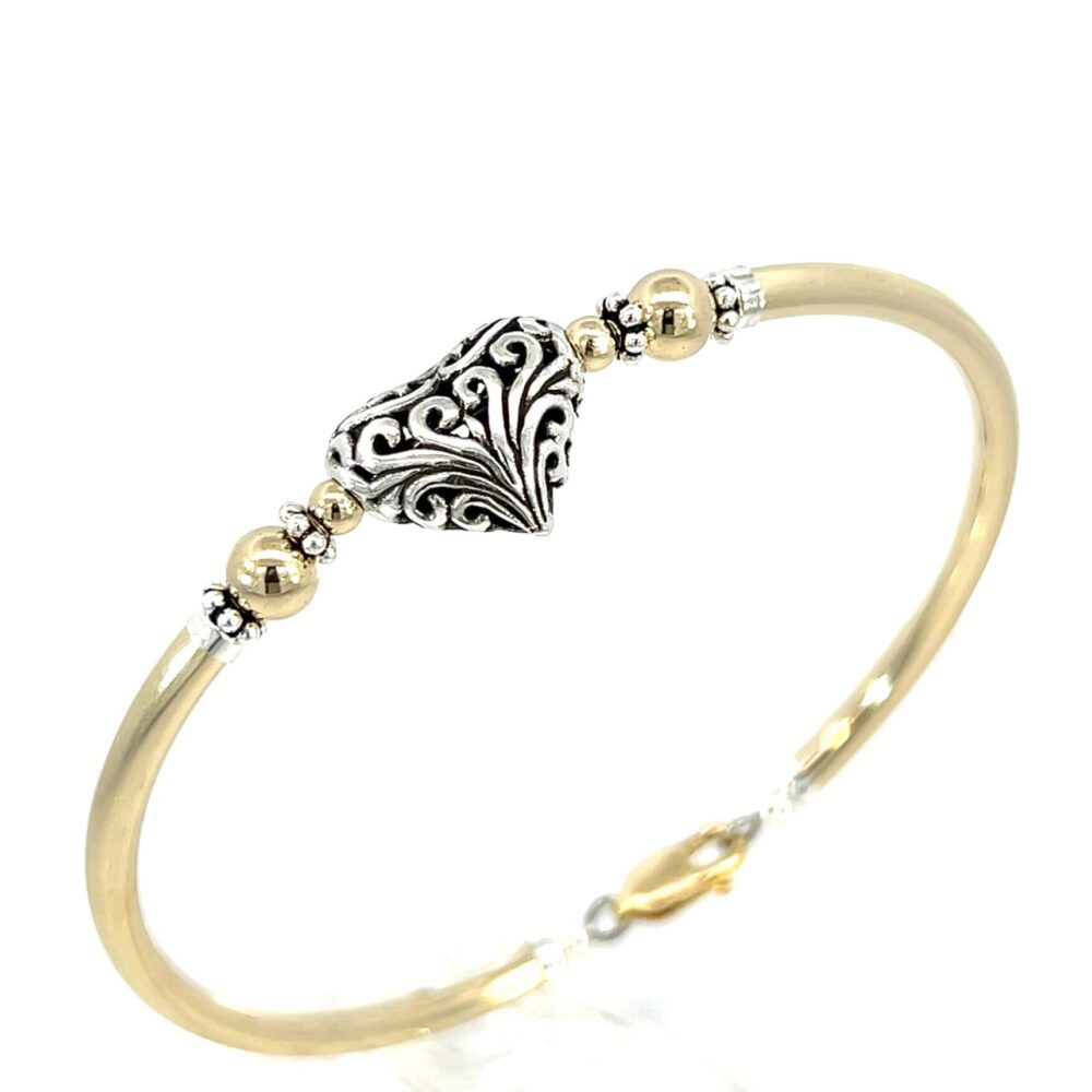 Shellie Scroll Heart Gold Filled Bracelet