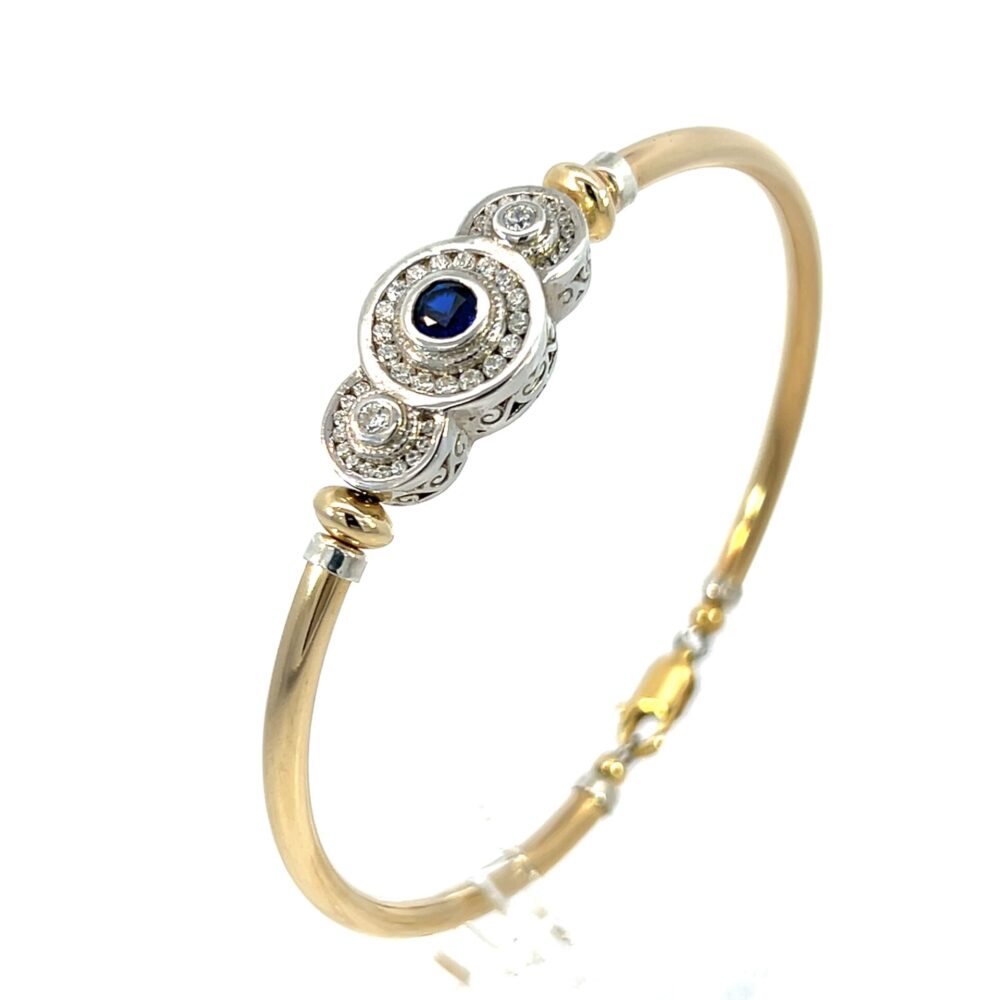 Sapphire Tri-Anastasia Gold Filled Bracelet