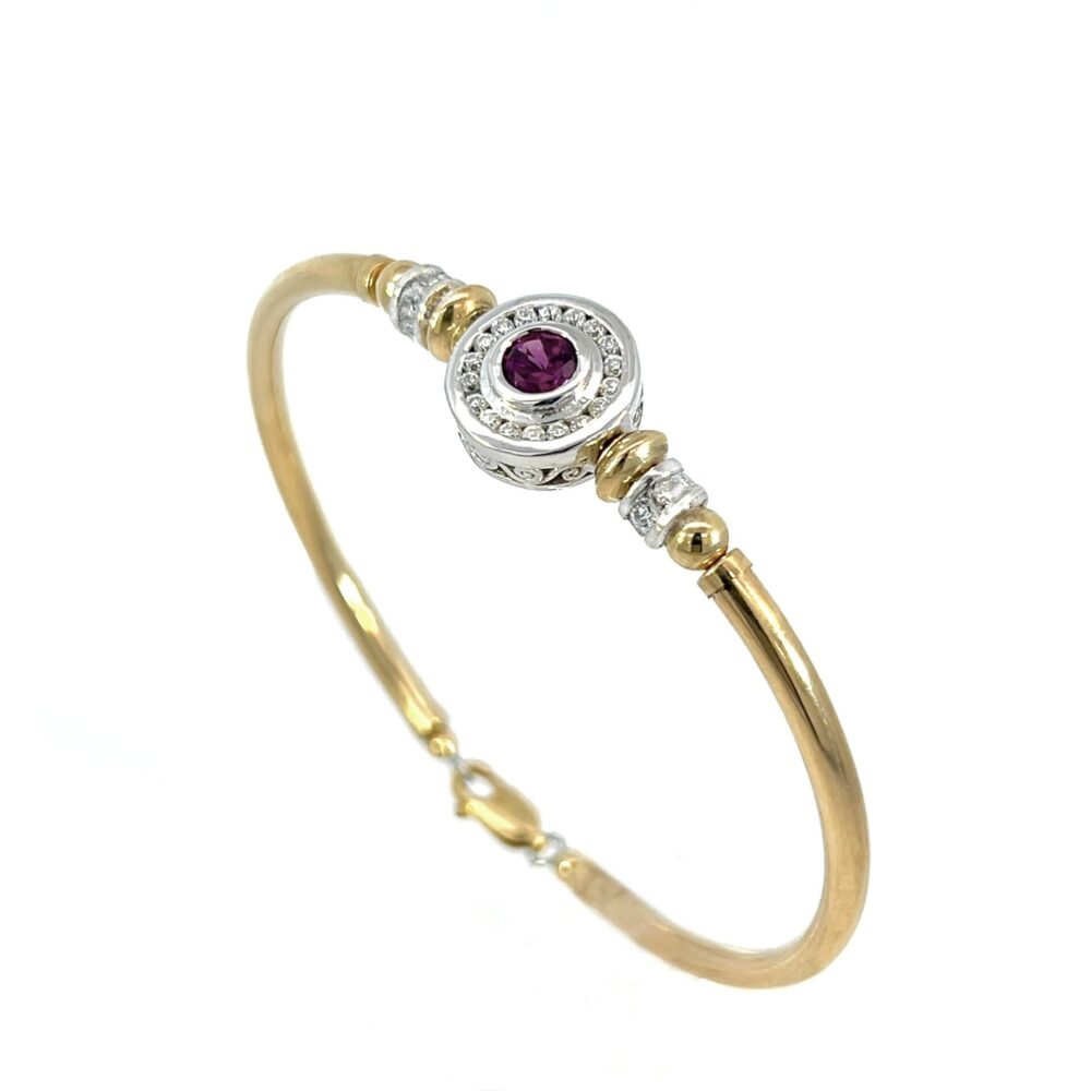 Garnet Anastasia Gold Filled Bracelet