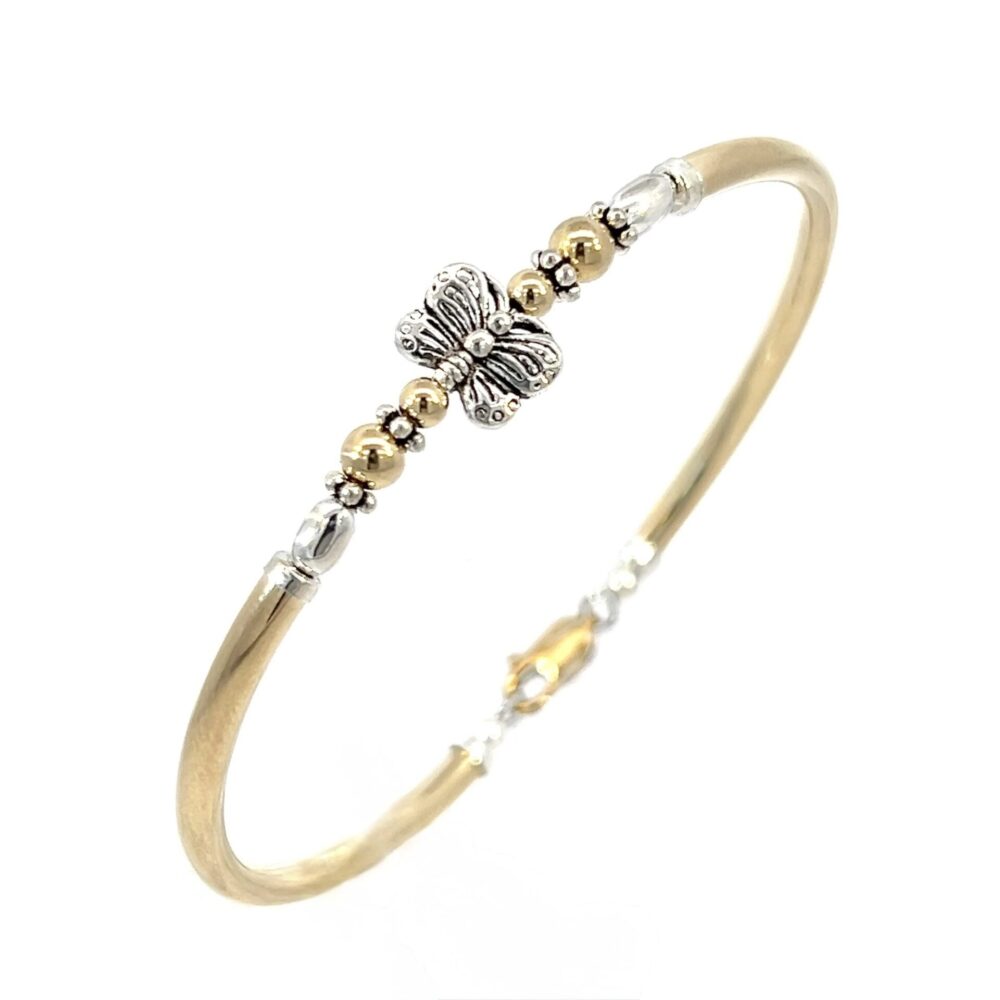 Little Butterfly 2 Tone Gold Filled Bracelet