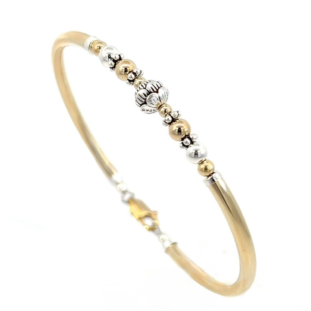 Lotus 2 Tone Gold Filled Bracelet
