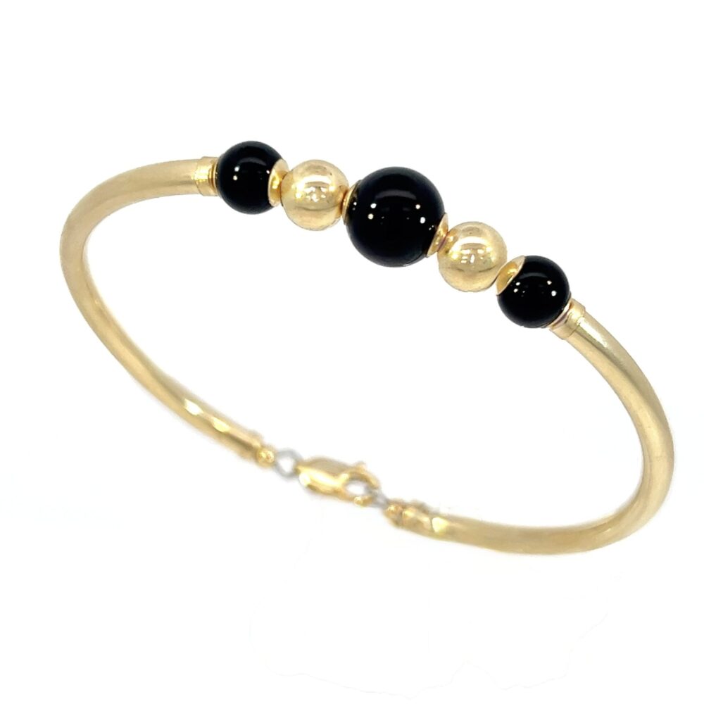 Black Onyx Classic Gold Filled Bracelet
