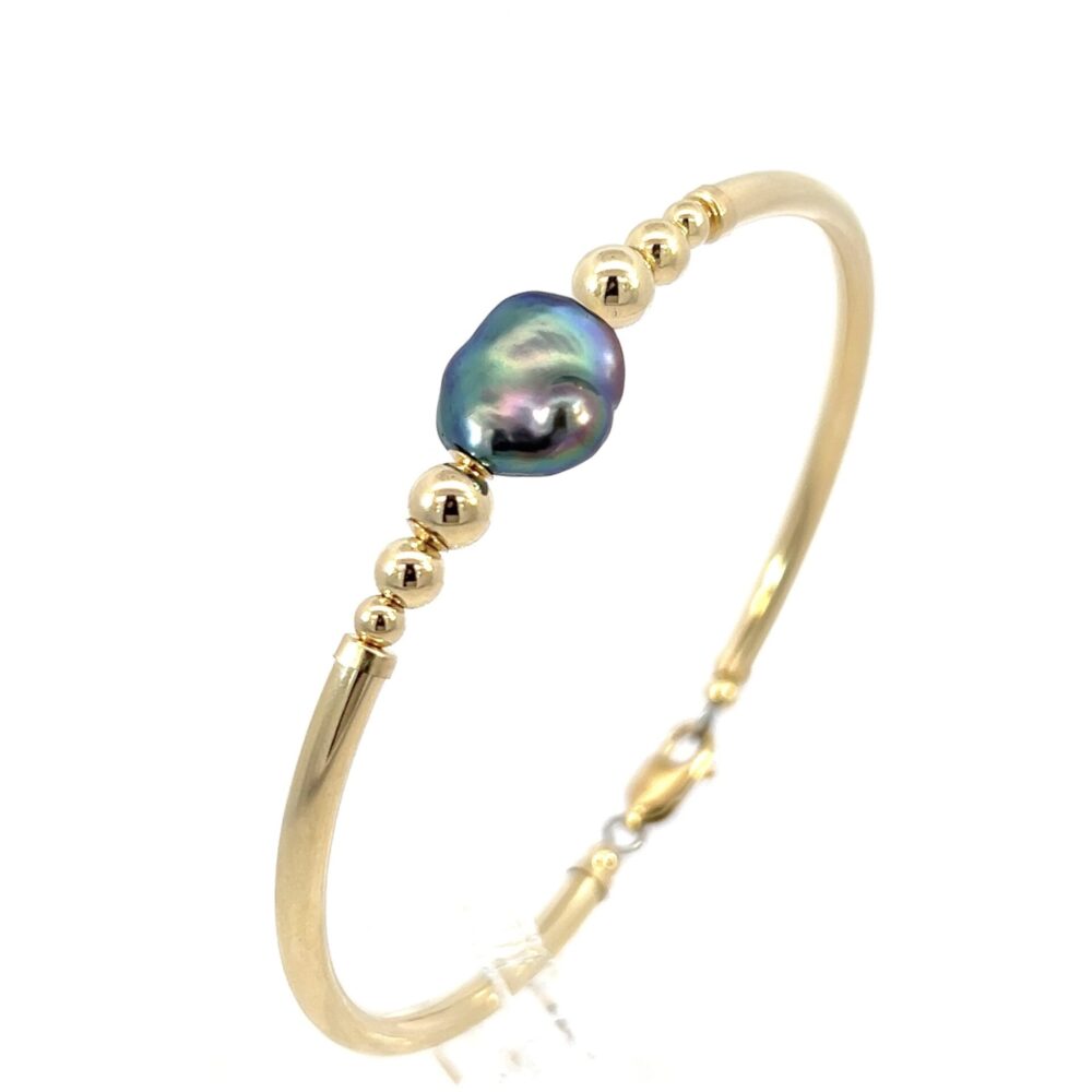 Keshi Black Pearl Gold Filled Bracelet