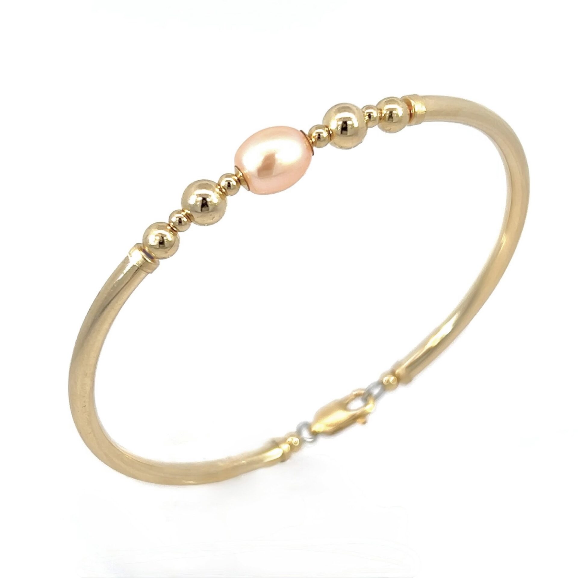 Holli Pink Oval Pearl Gold Filled Bracelet