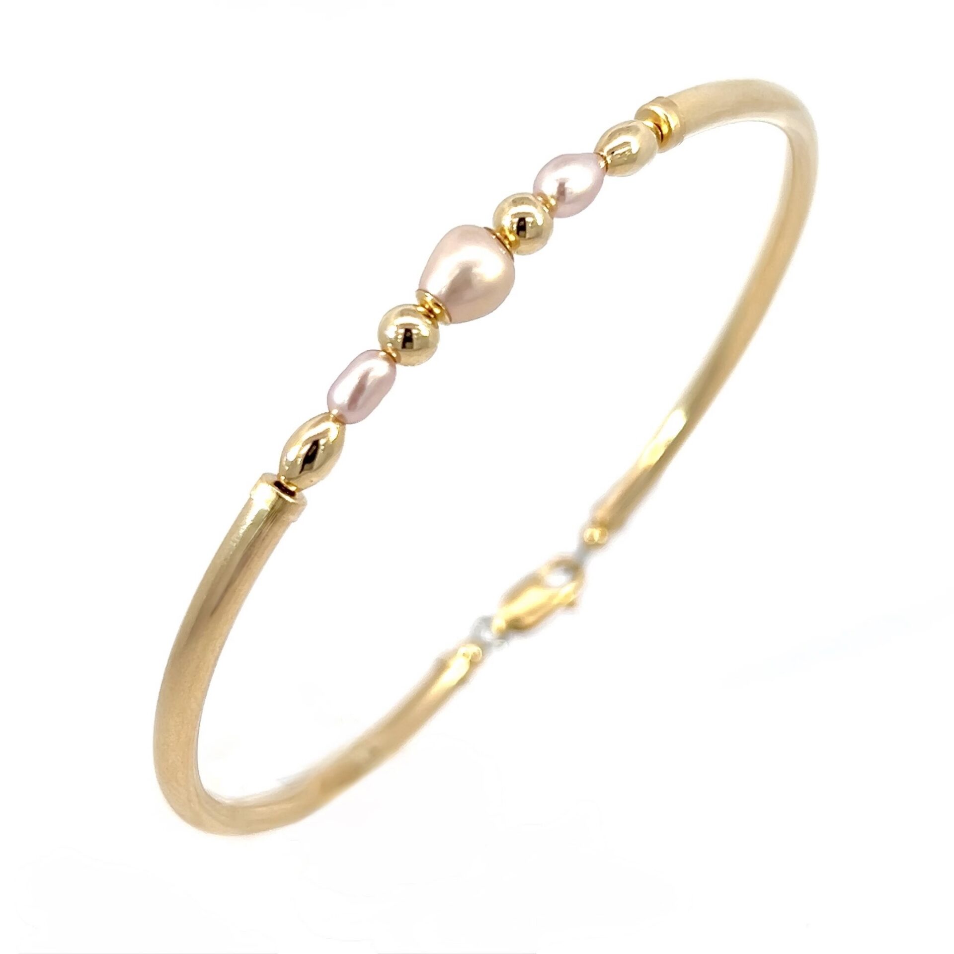 Tess Pink Pearl Trio Gold Filled Bracelet - Image 3