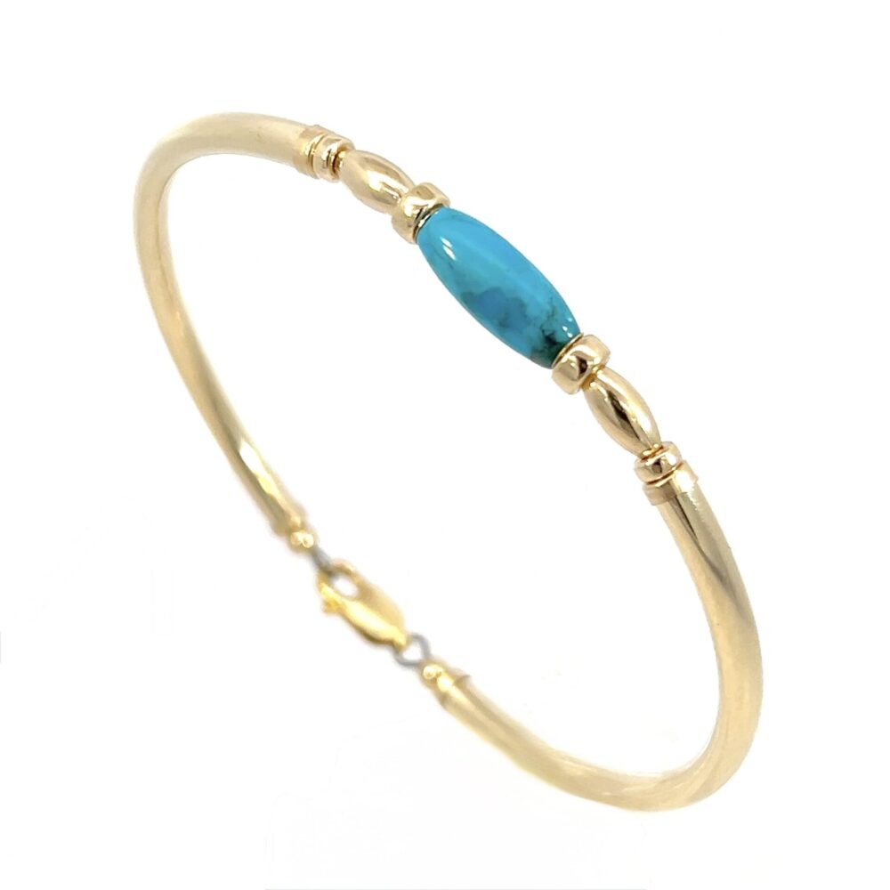 Turquoise Oval Gold Filled Bracelet