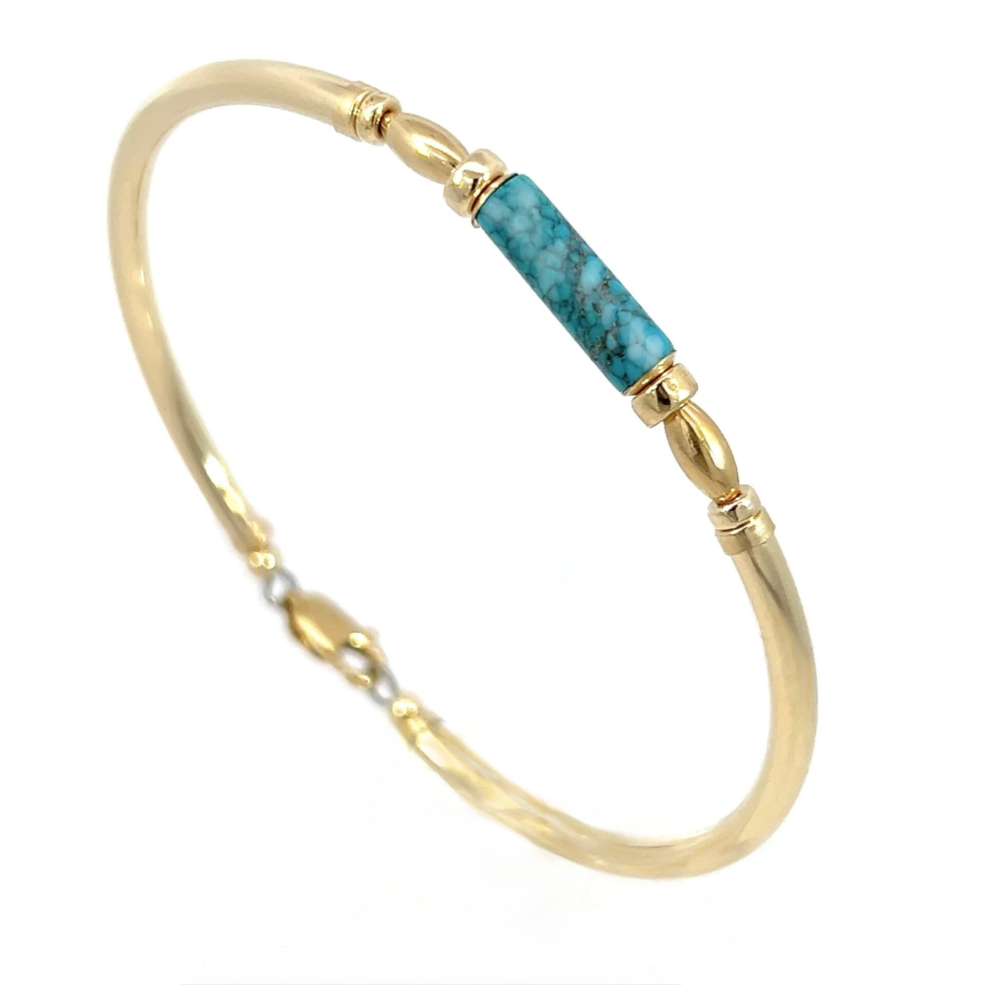 Turquoise Cylinder Gold Filled Bracelet - Image 5