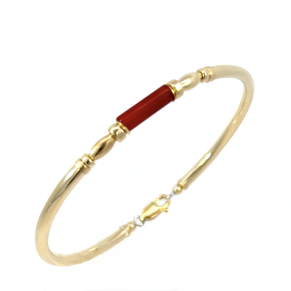 Carnelian Cylinder Gold Filled Bracelet