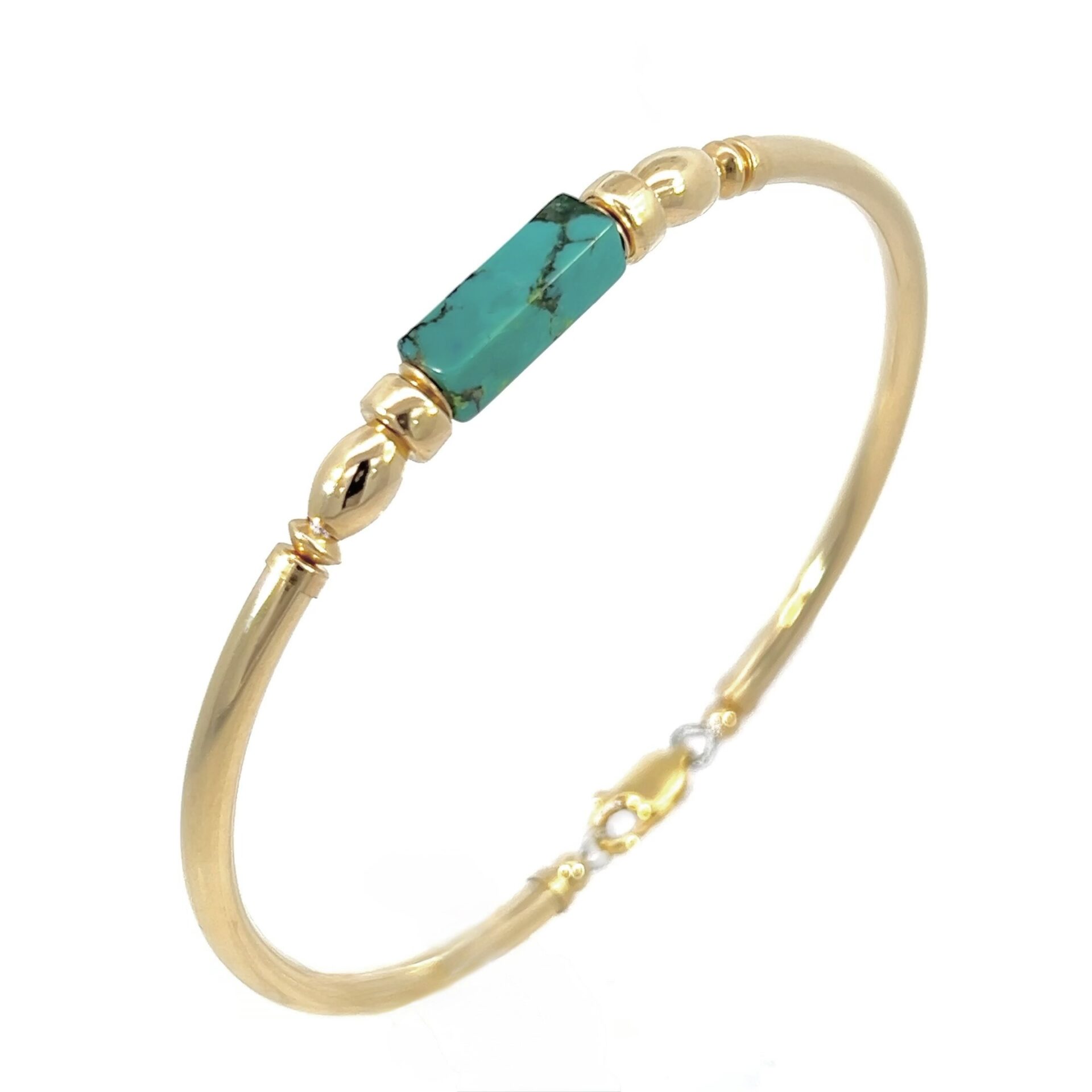 Turquoise Rectangle Gold Filled Bracelet - Image 5