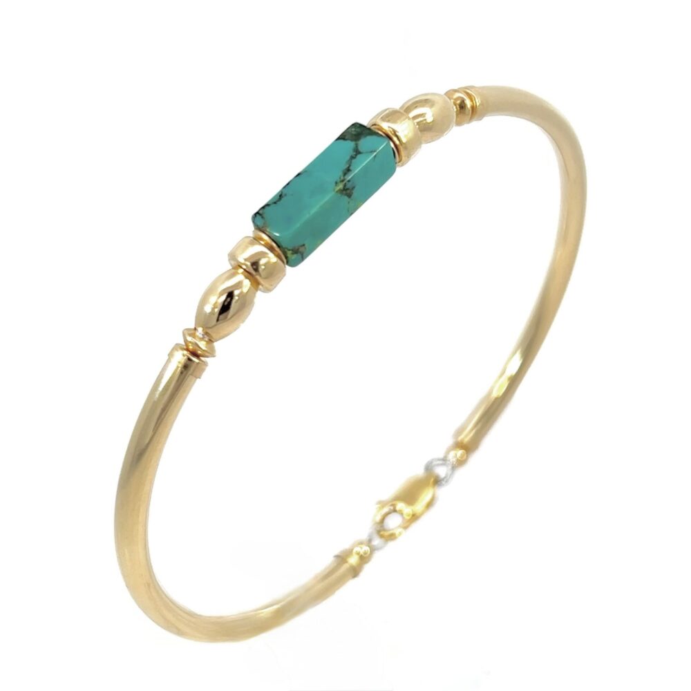 Turquoise Rectangle Gold Filled Bracelet