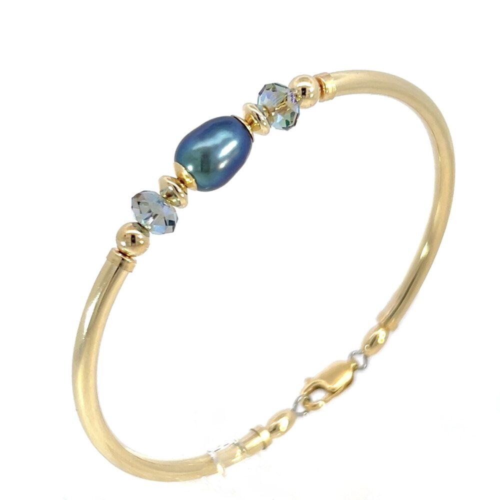 Lena Black Pearl Gold Filled Bracelet