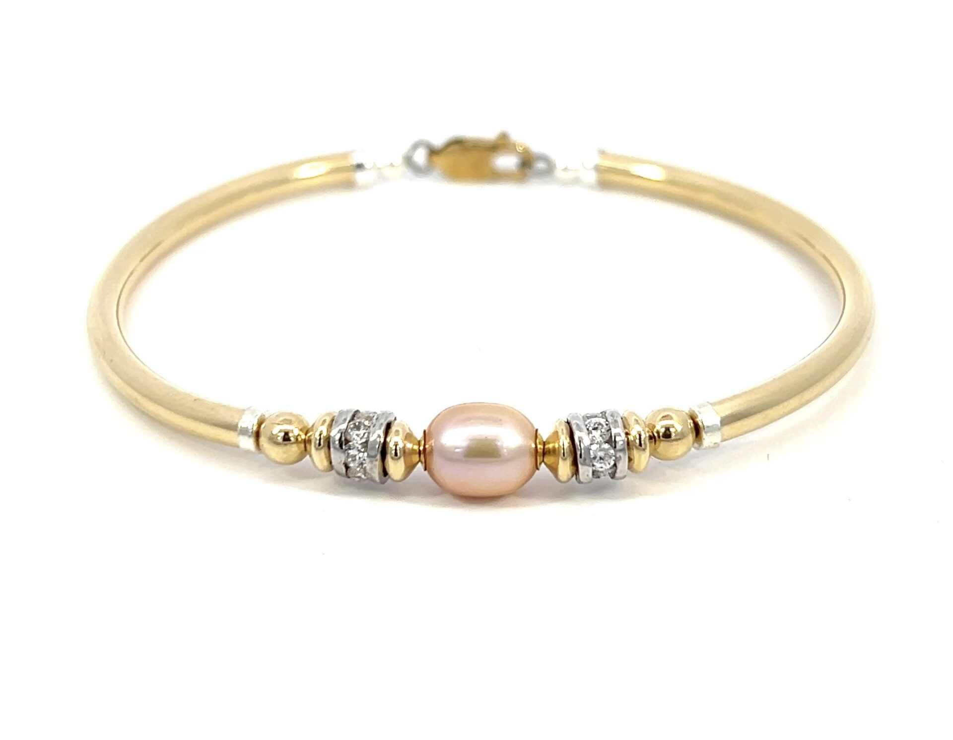 Ella Pink Pearl, CZ and Gold Filled Bracelet