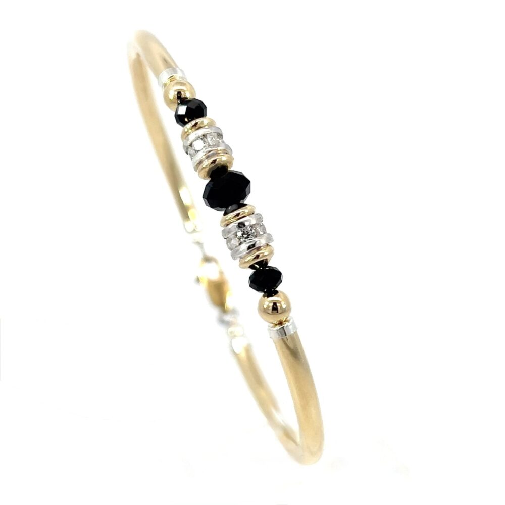 Vienna Black Austrian Crystal Gold Filled Bracelet