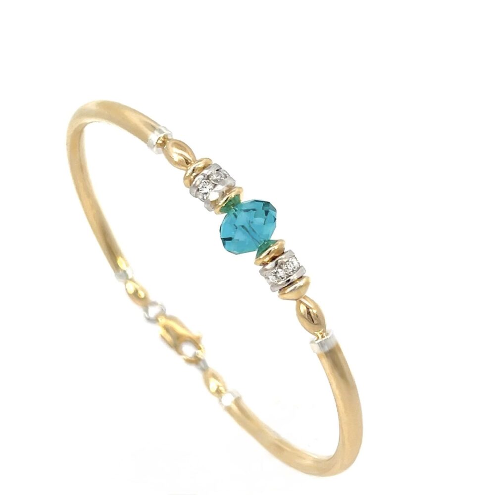 Carla Austrian Crystal London Blue Gold Filled Bracelet