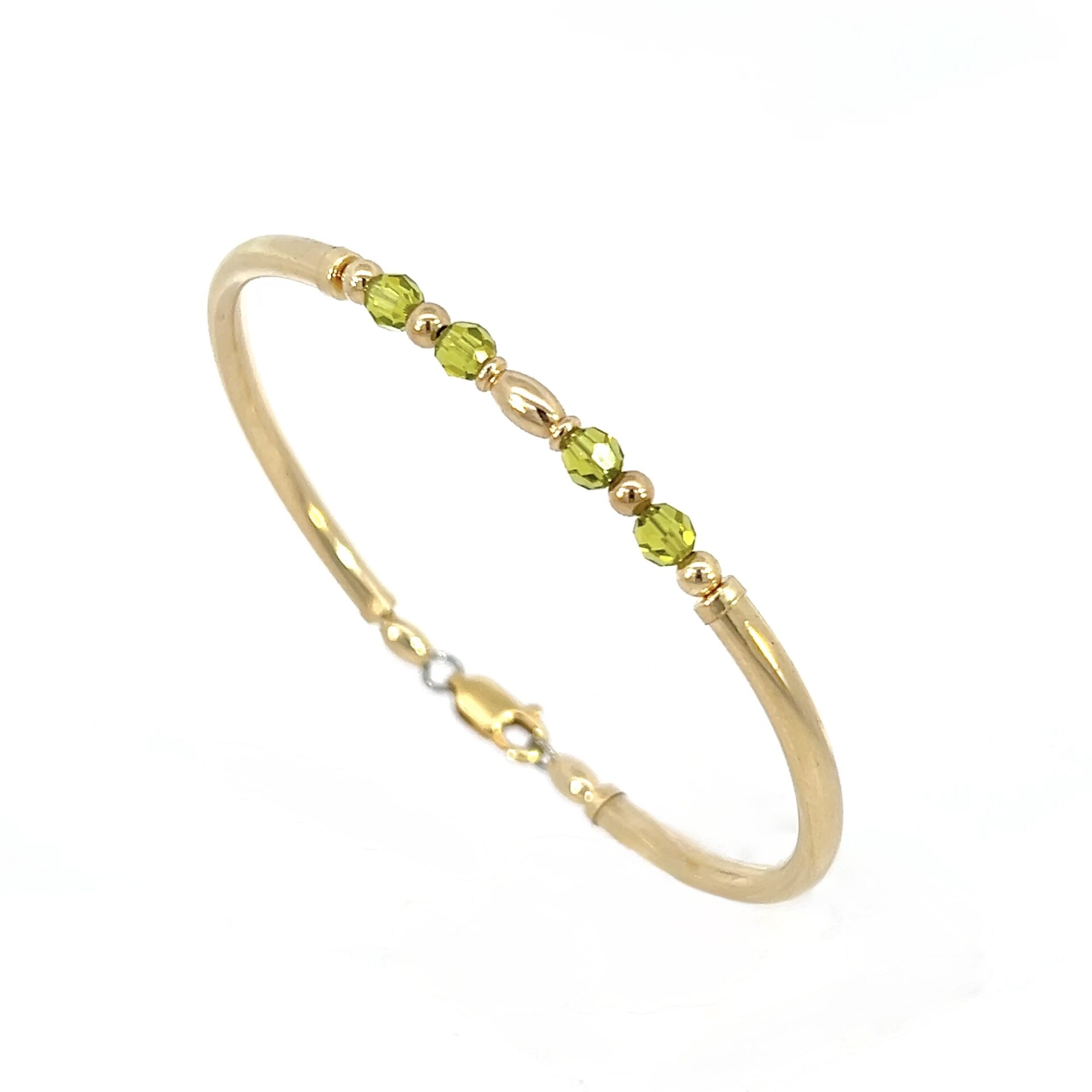 Abbie Peridot Austrian Crystal Gold Filled Bracelet